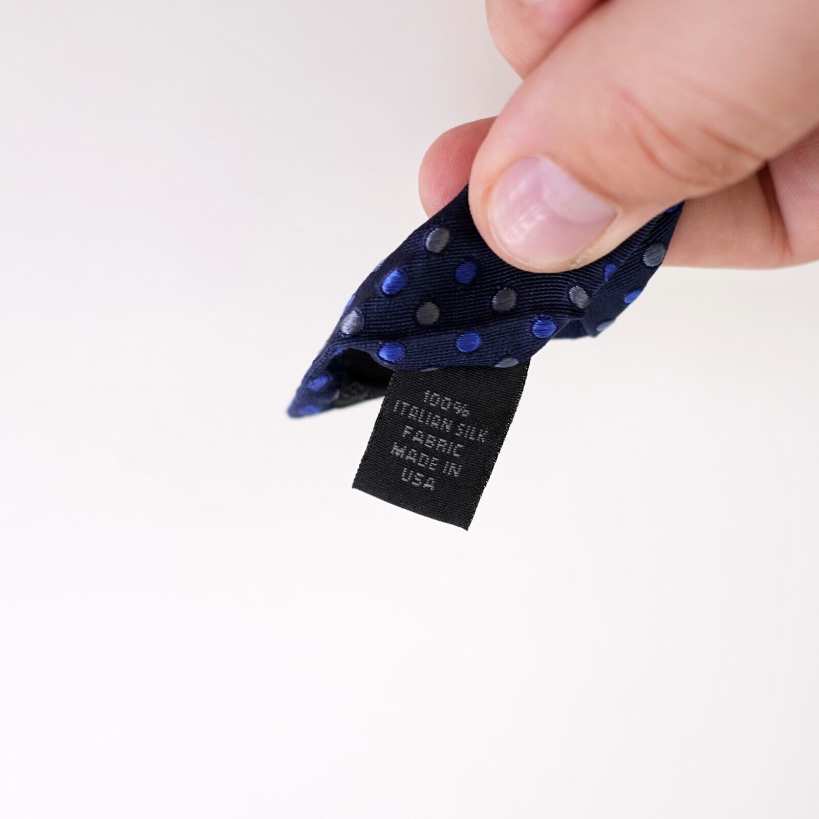 Express Express Blue Polka Dot Woven Italian Silk Tie Size ONE SIZE - 4 Thumbnail