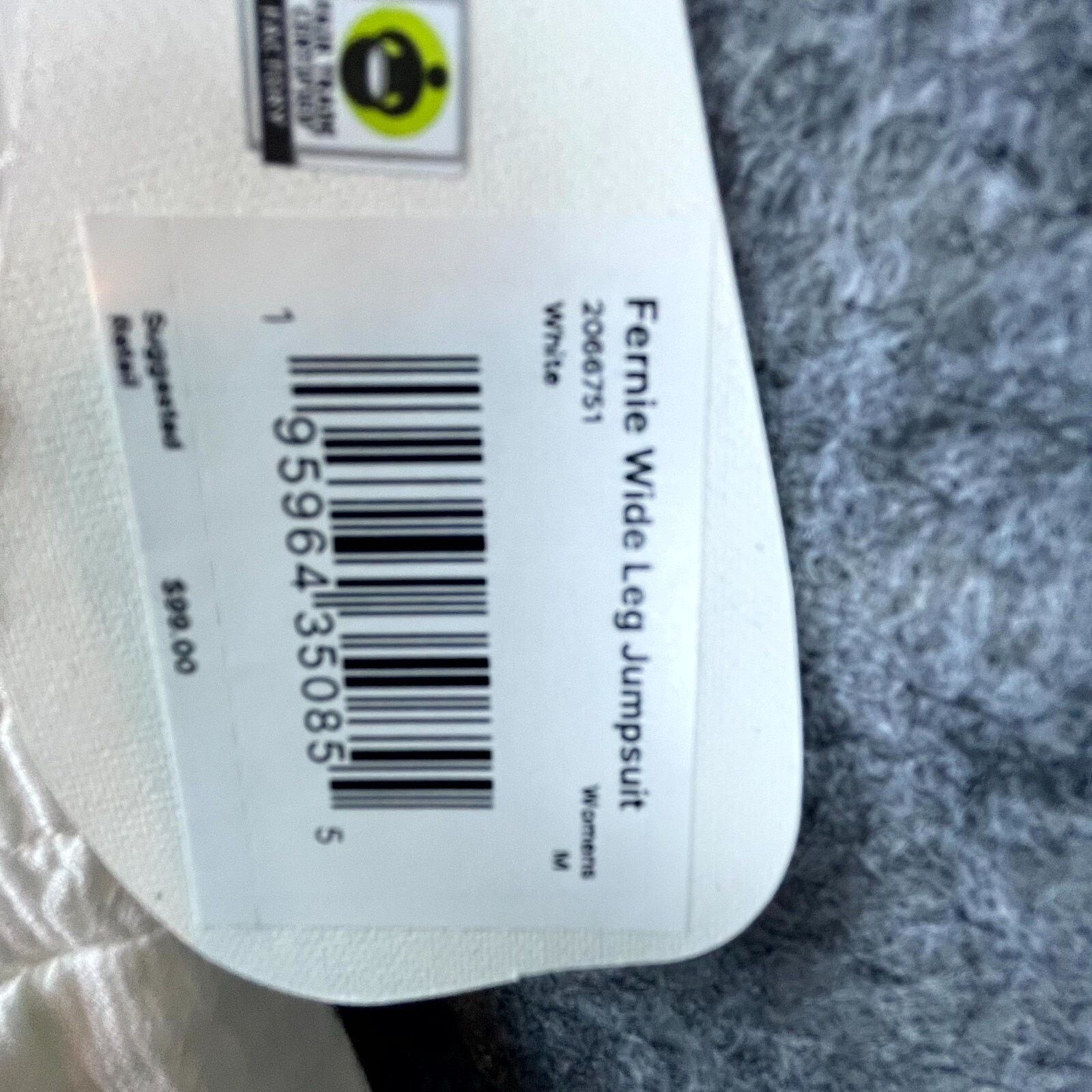 Prana Prana Fernie Wide Leg Jumpsuit Womens Med White LIghtweight Size 30" / US 8 / IT 44 - 8 Thumbnail