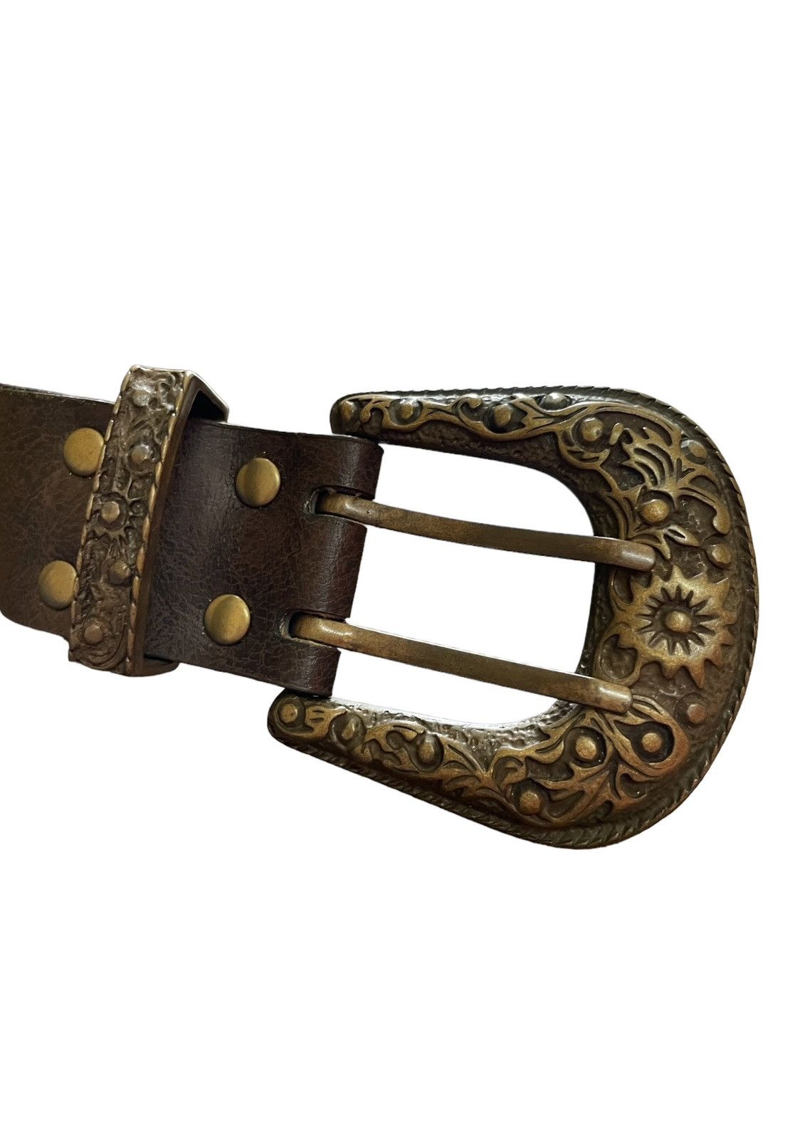 Beauty Beast × Hysteric Glamour Vintage Western leather Belt Bronze Sterling Studded Rivet Size ONE SIZE - 5 Thumbnail