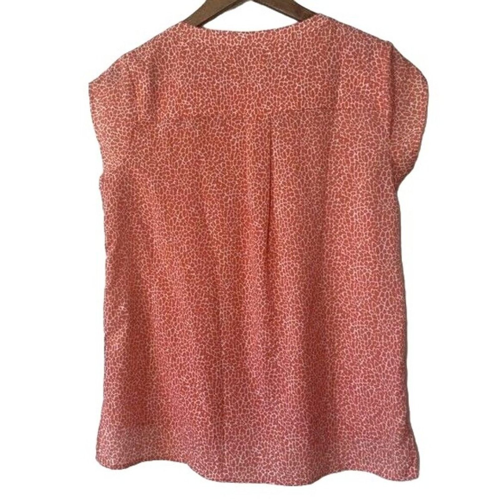 Chicos Chico's Womens Small Orange Animal Print Sleeveless Blouse Size S / US 4 / IT 40 - 3 Thumbnail