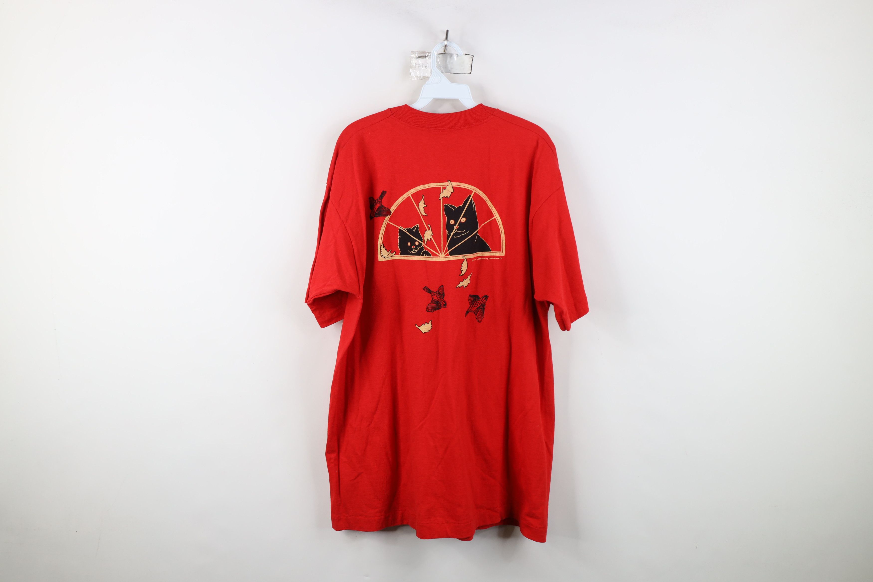 Vintage Vintage 90s Streetwear Kitten House Cat T-Shirt Red USA Size XL / US 12-14 / IT 48-50 - 13 Thumbnail