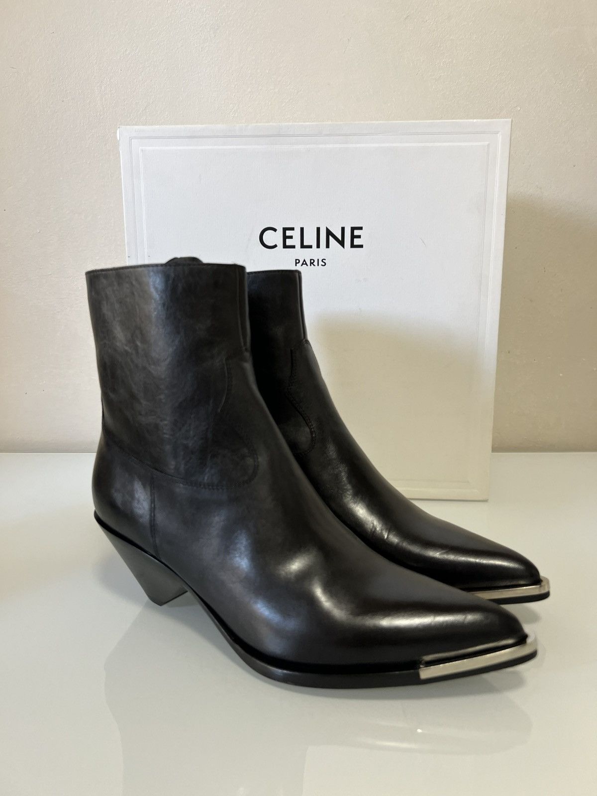 Celine × Hedi Slimane GRAIL - SS23 Metal Toe Black Conique