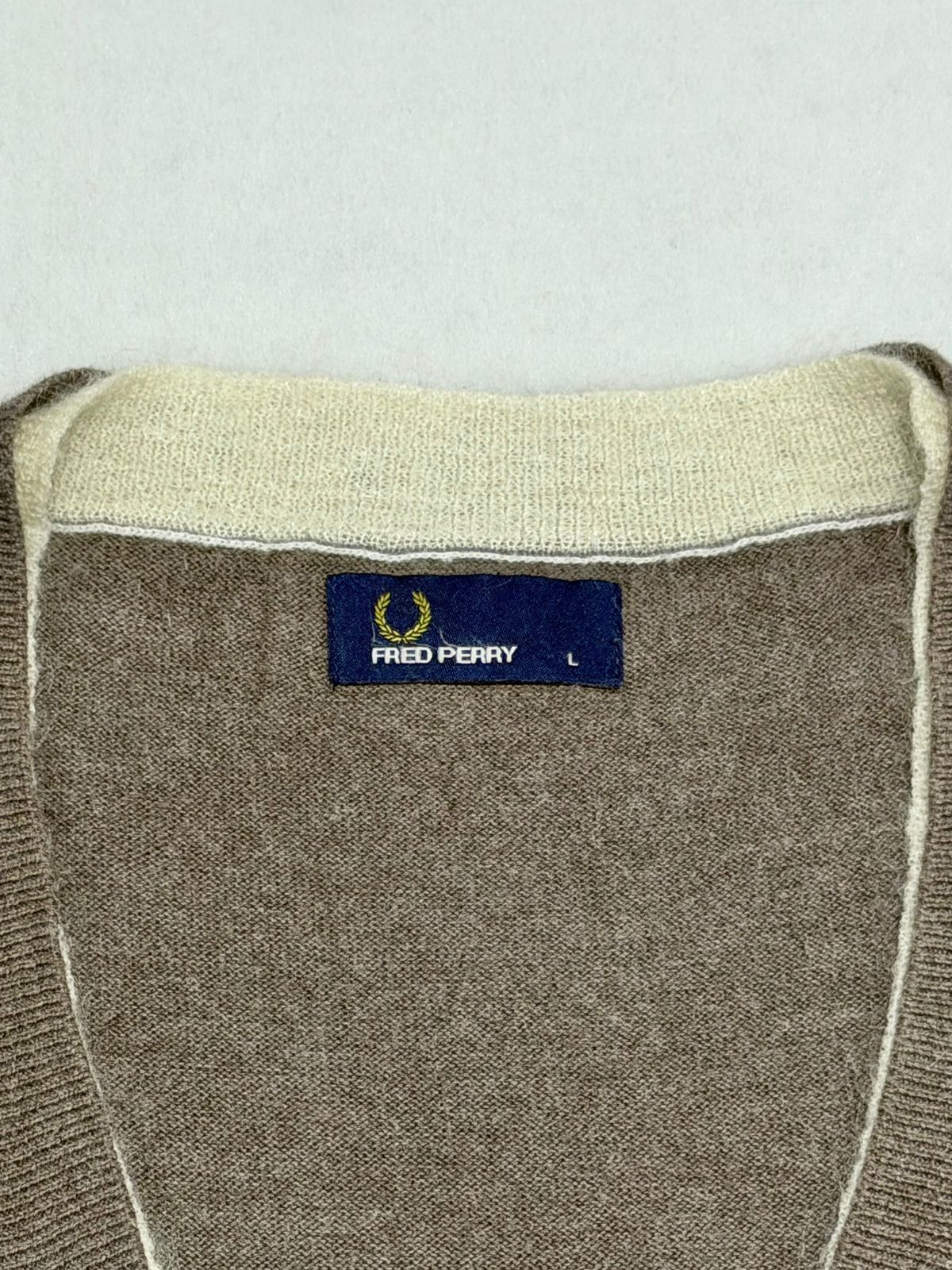 Fred Perry Fredperry Fred perry Cardigan Knitwear brown beige cream Size US L / EU 52-54 / 3 - 7 Thumbnail