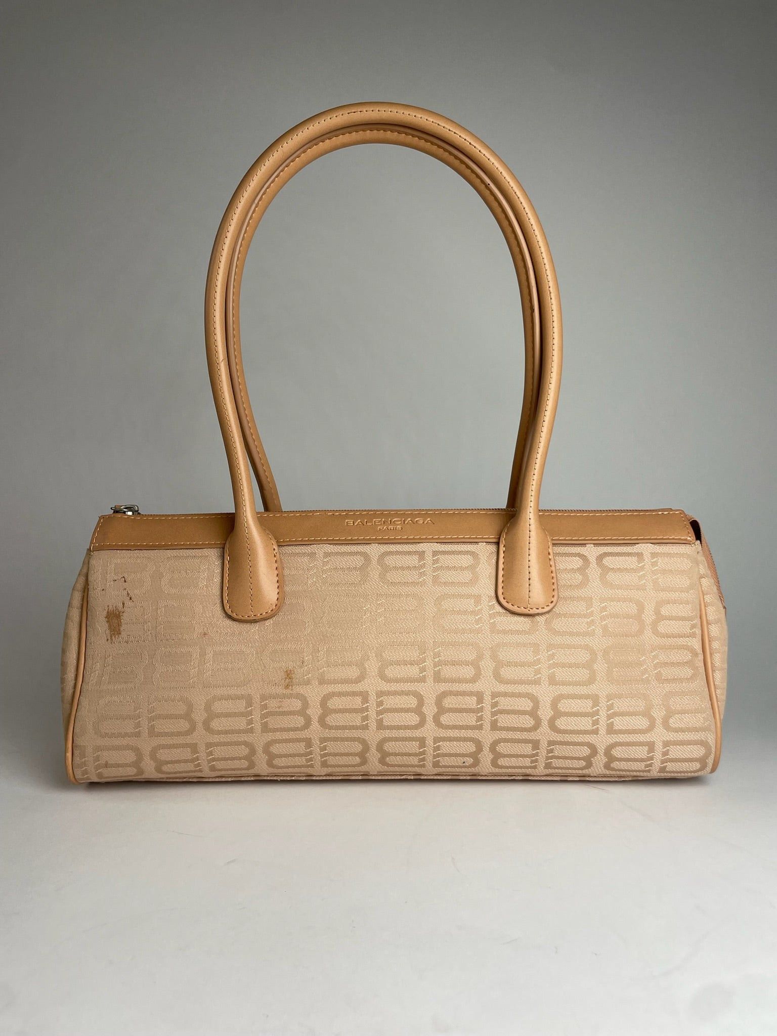 Balenciaga Vintage Monogram Handbag Beige Brown Size ONE SIZE - 1 Thumbnail