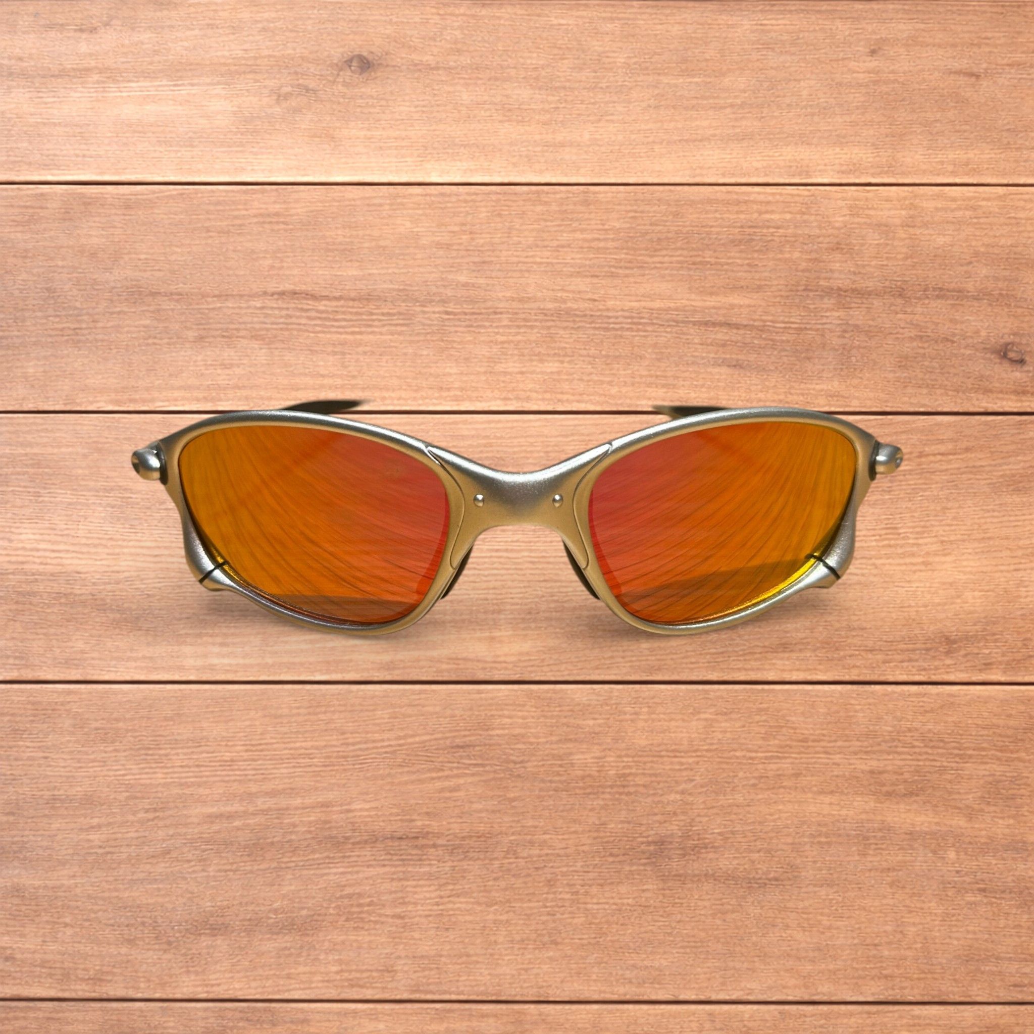 Japanese Brand Insane metal frame sunglasses in silver with orange lens. Size ONE SIZE - 3 Thumbnail