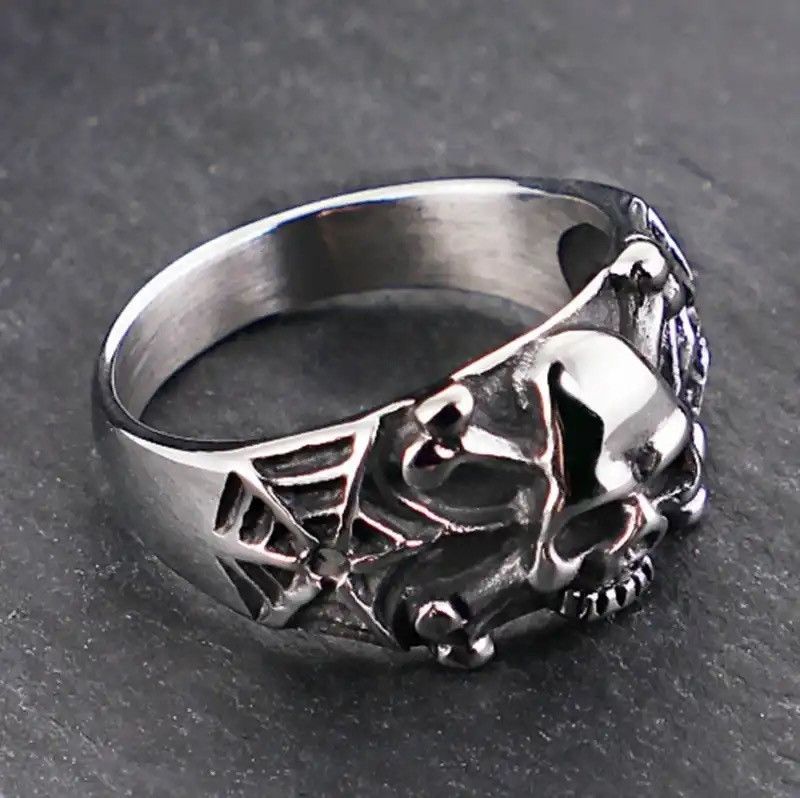 Other Gothic Steel Skull Rings Size ONE SIZE - 5 Thumbnail
