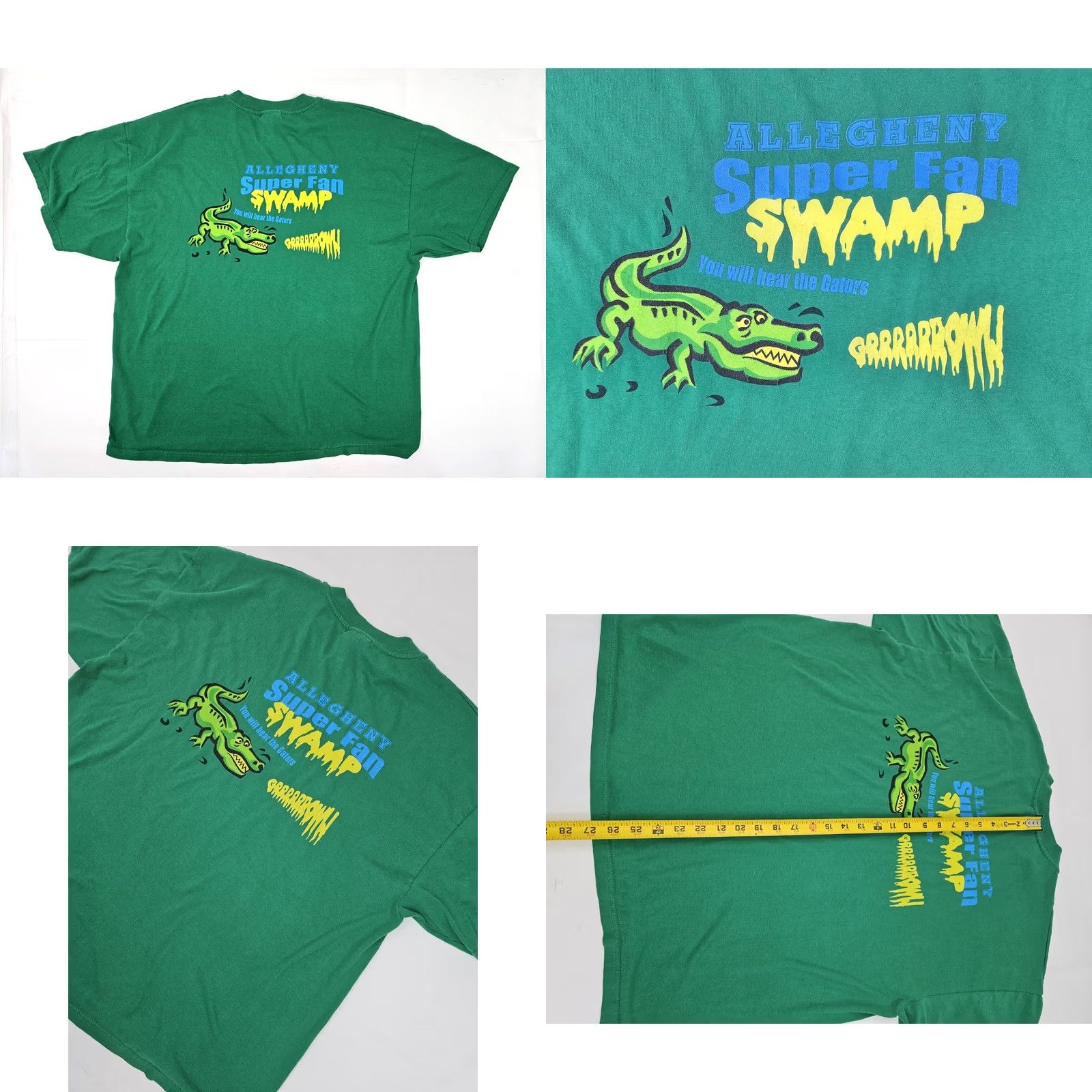 Hanes VINTAGE Allegheny College Gators Shirt Men XL Green Hanes 50/50 Heavyweight Graphic Tee Size US XL / EU 56 / 4 - 8 Thumbnail