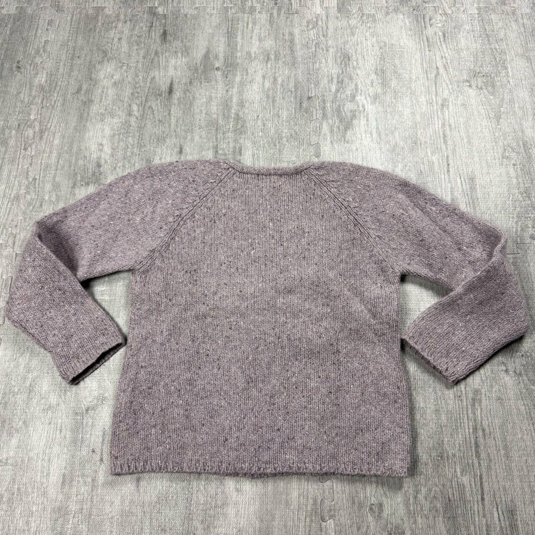 Vintage Vintage L.L. Bean Womens Sweater V-Neck Pullover Knit Cable Mohair Wool Tweed Small Purple Casualâ€”All Seasons Size S / US 4 / IT 40 - 5 Thumbnail