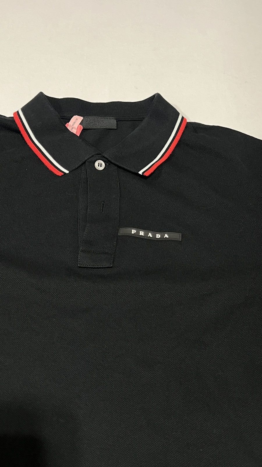 Prada Prada Pique Black Polo Shirt Size US XL / EU 56 / 4 - 2 Thumbnail
