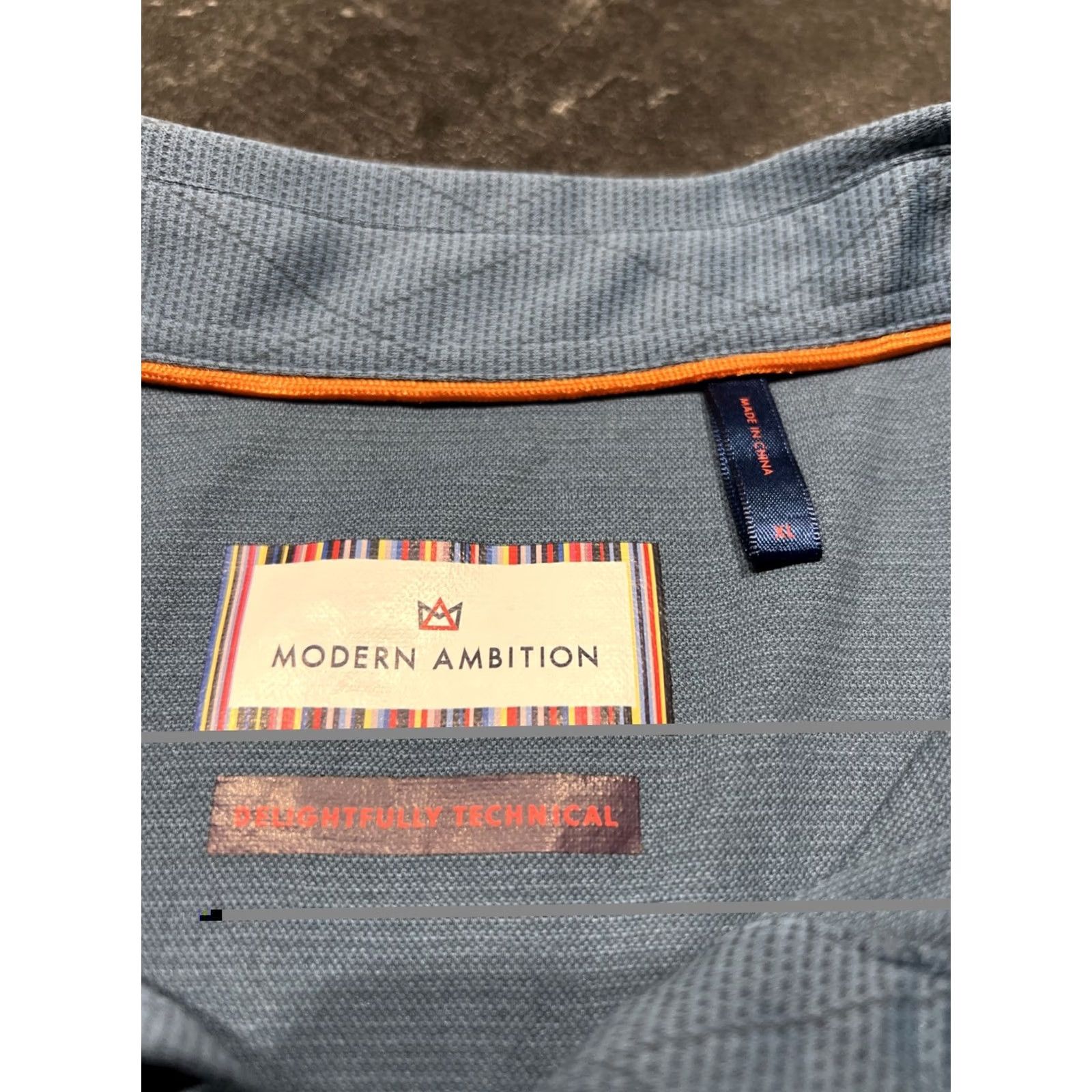 Vintage Ambition Polo Shirt Blue Mens XL Short Sleeve Casual Golf Moisture Wicking Stretch Button Collared Regular Cotton Polyester Size US XL / EU 56 / 4 - 5 Thumbnail