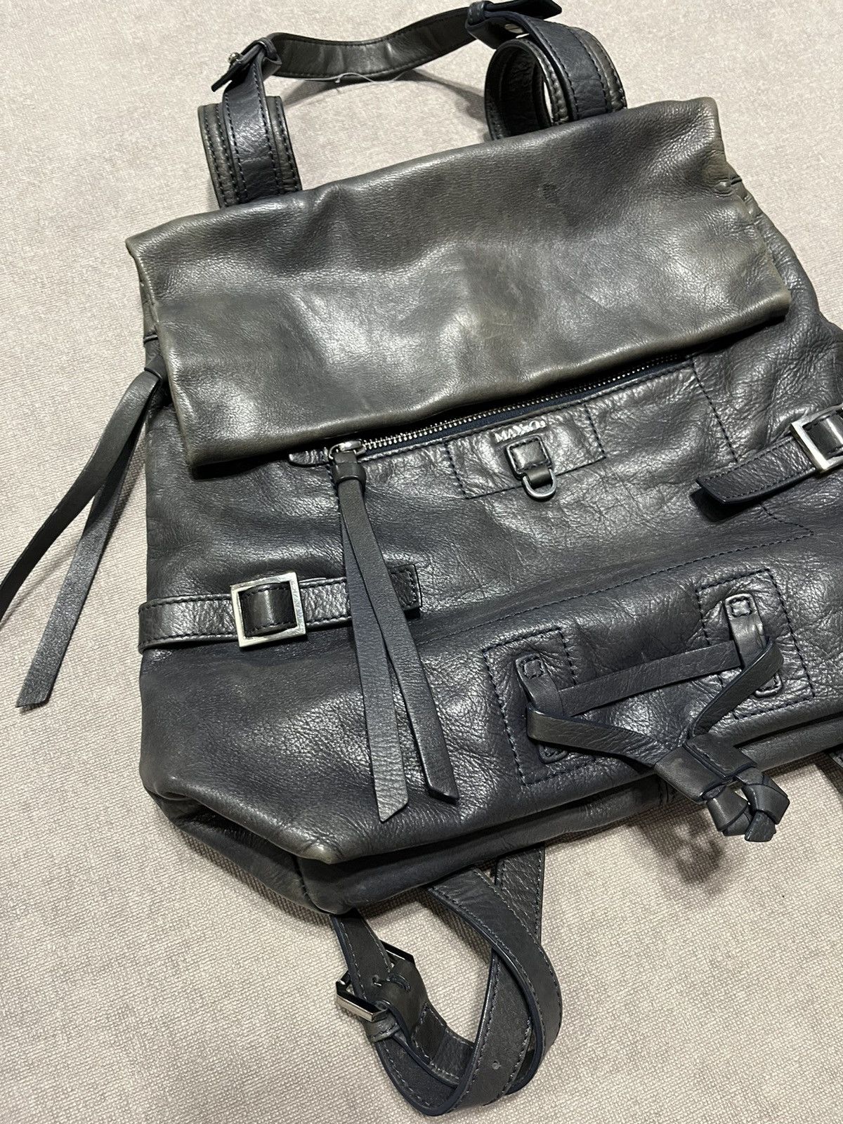 Max Mara Max&co Womens Leather Backpack Bag Vintage Y2K Handle Mara Size ONE SIZE - 4 Thumbnail