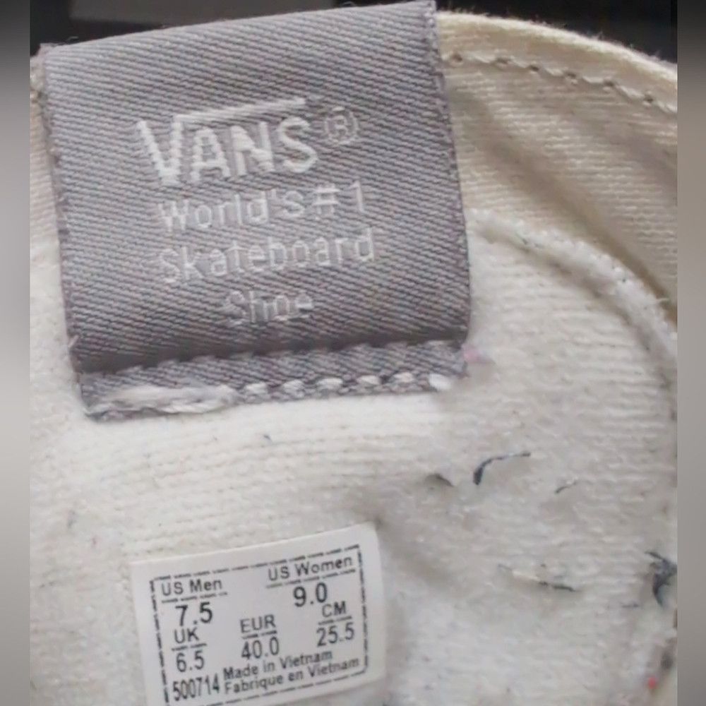 Vans Vans SK8 Unisex M 7.5 W 9 Gray and White Canvas High-Top Sn Size US 7.5 / EU 40-41 - 8 Thumbnail