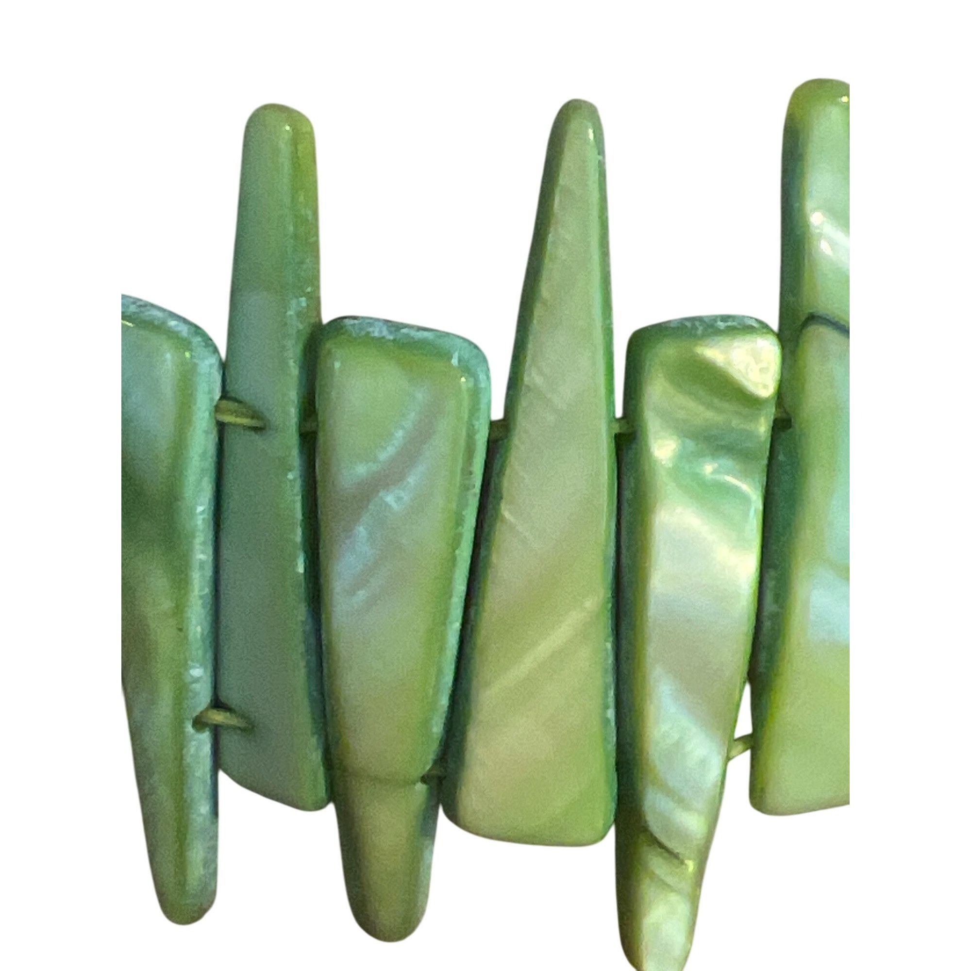 Other Vintage Green Shell Stretch Bracelet Spiky Iridescent Vacati Size ONE SIZE - 2 Thumbnail
