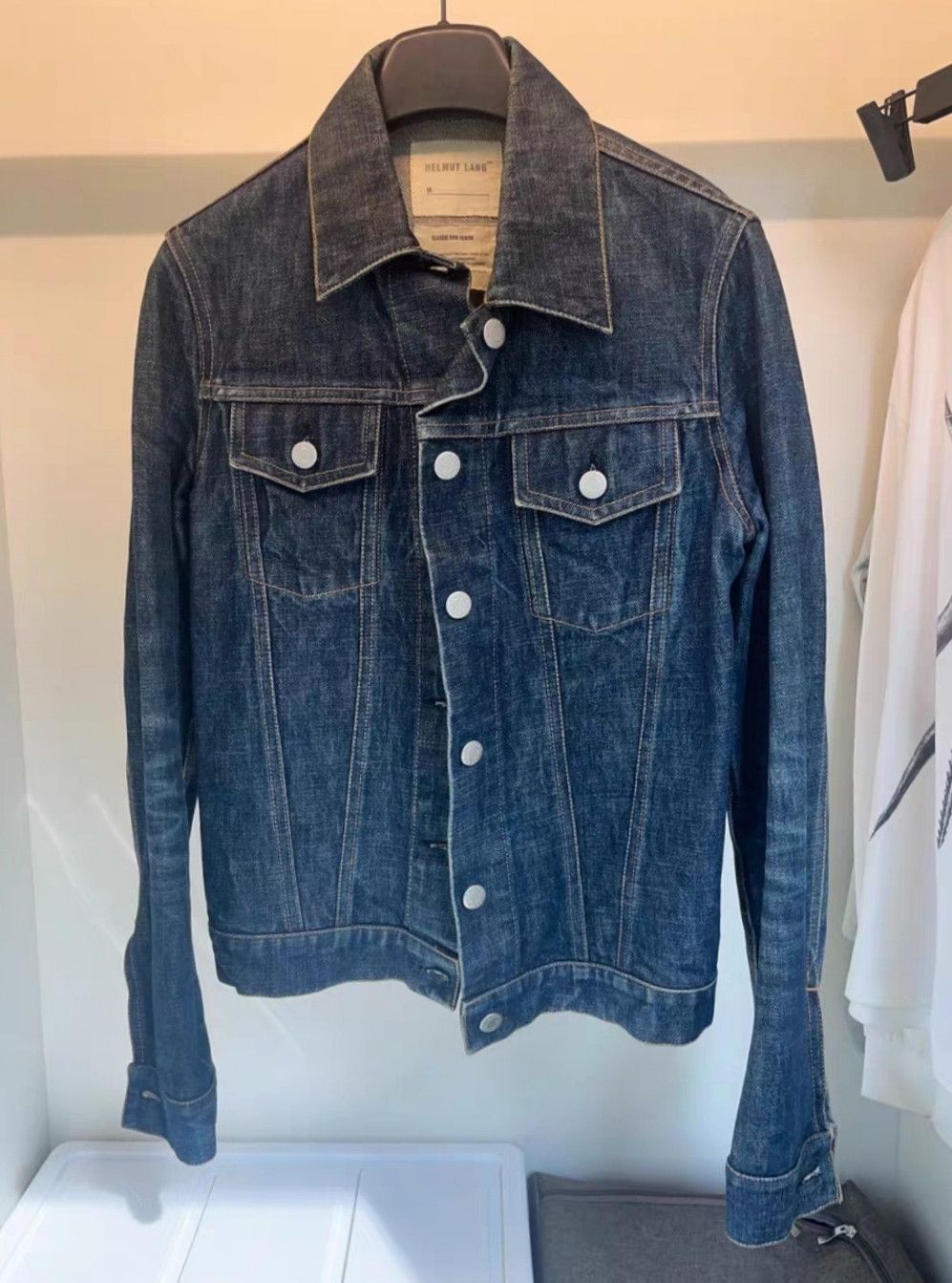 image of Helmut Lang 1999 Classic Denim Jacket in Blue Jean, Women's (Size XS)