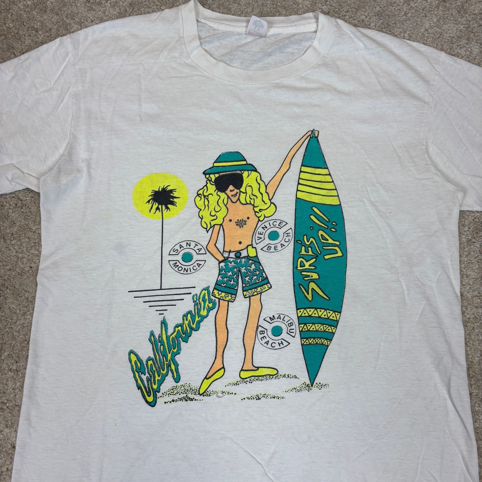 Hanes × Vintage Vintage 70s 80s California Beaches Surfer Shirt Men's Large Size US L / EU 52-54 / 3 - 2 Thumbnail