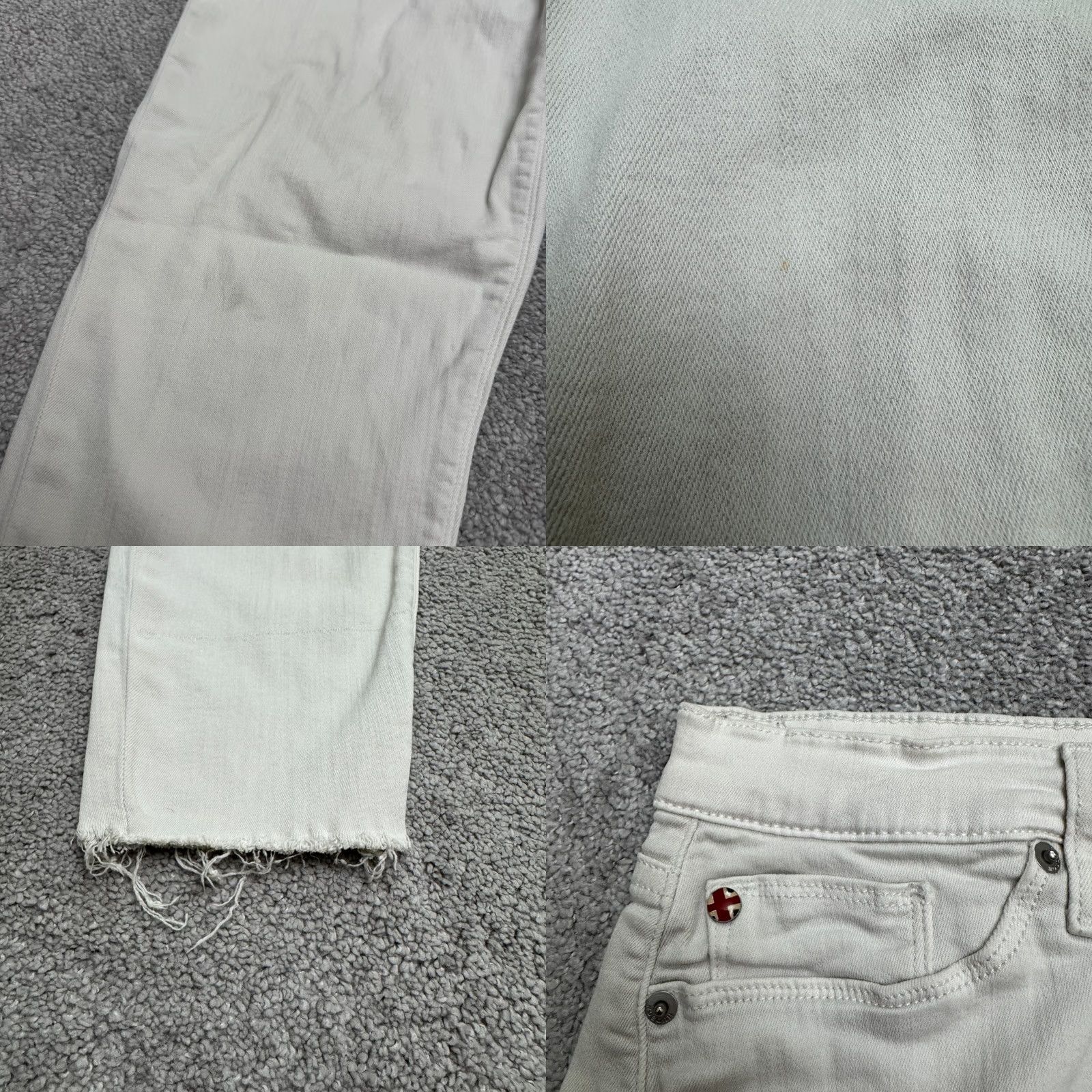Hudson Hudson Krista Super Skinny Ankle Denim Jeans Womens 32 White Mid Rise Vintage No Size 24" / US 00 / IT 34 - 8 Thumbnail