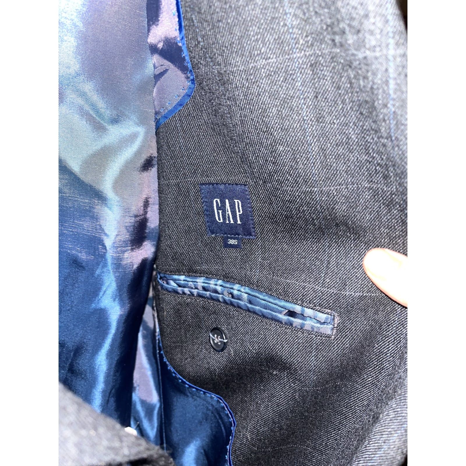 Gap VINTAGE GAP Blazer Jacket Wool 38 Mens Black White Pinstripes Lined 3 Buttons Size XS / US 0-2 / IT 36-38 - 4 Thumbnail