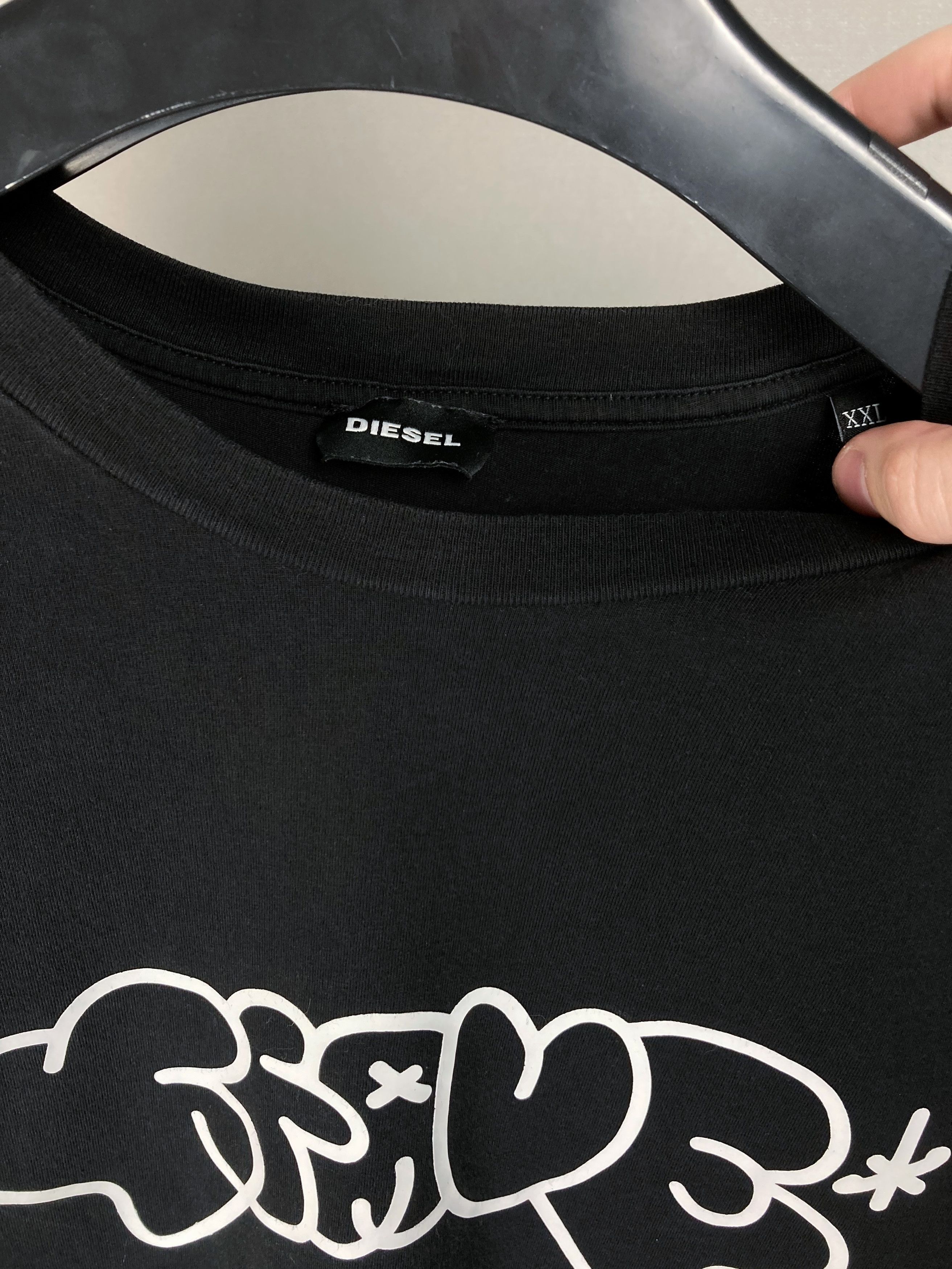 Diesel Diesel Graffity Alien Logo Black Oversized Crewneck T Shirt Size US XXL / EU 58 / 5 - 2 Thumbnail
