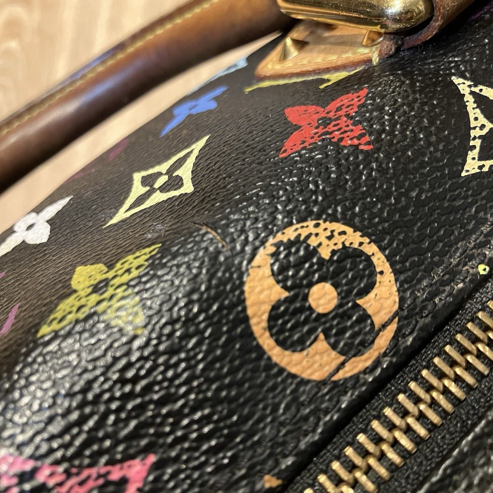 Louis Vuitton Louis Vuitton Takashi Murakami Speedy 30 Noir Bag Multicolor Size ONE SIZE - 8 Thumbnail
