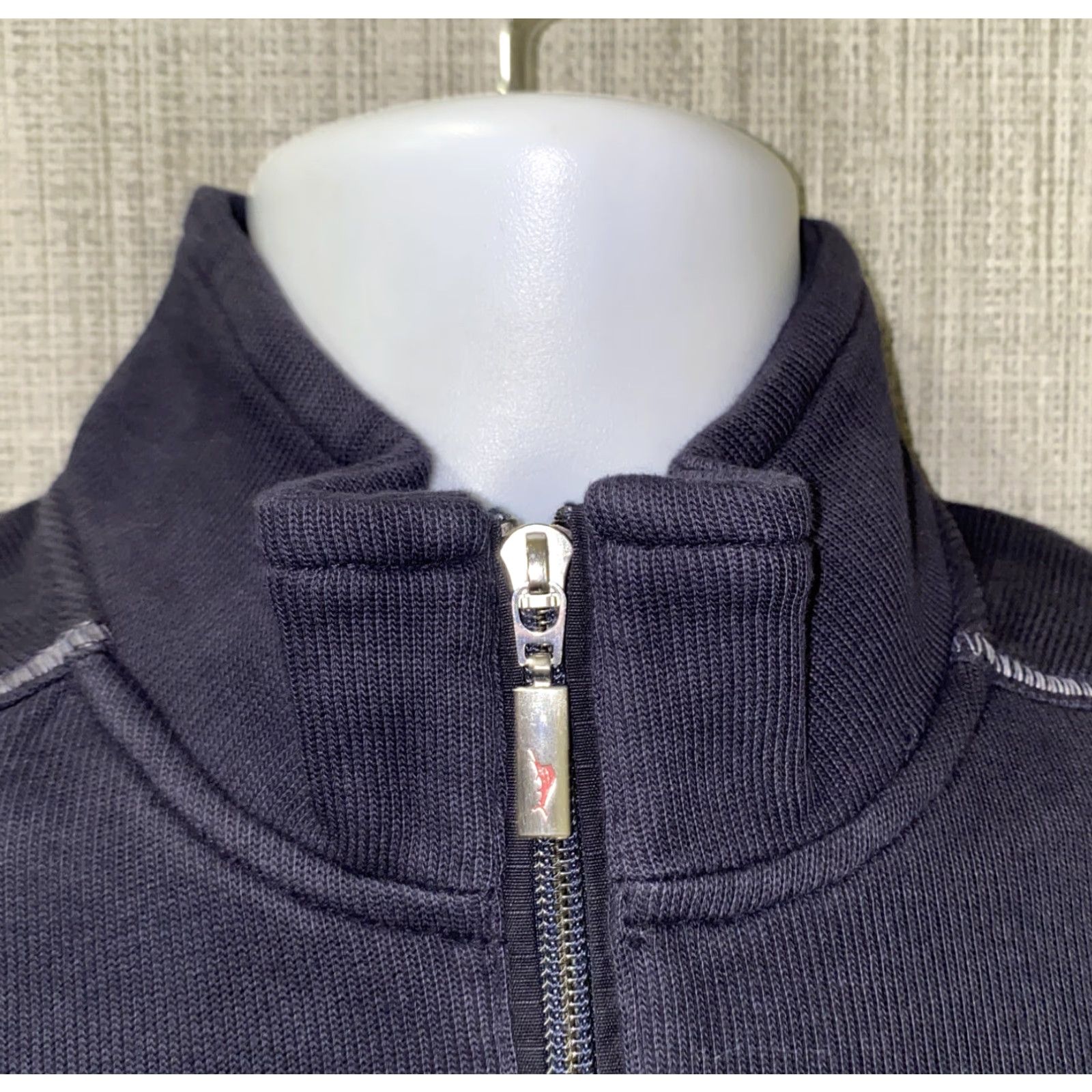 Tommy Bahama Tommy Bahama Sweater Pullover 1/2 Zip Dark Blue Men L Size Relaxed Fit Size US L / EU 52-54 / 3 - 3 Thumbnail