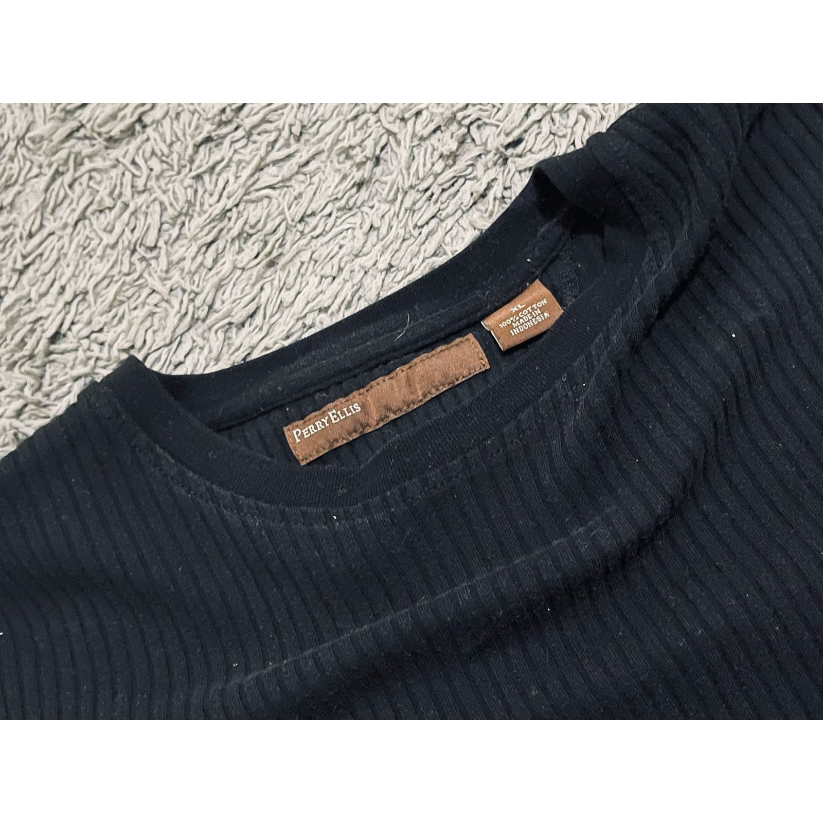 Perry Ellis Perry Ellis Ribbed knit tee Size US XL / EU 56 / 4 - 2 Thumbnail
