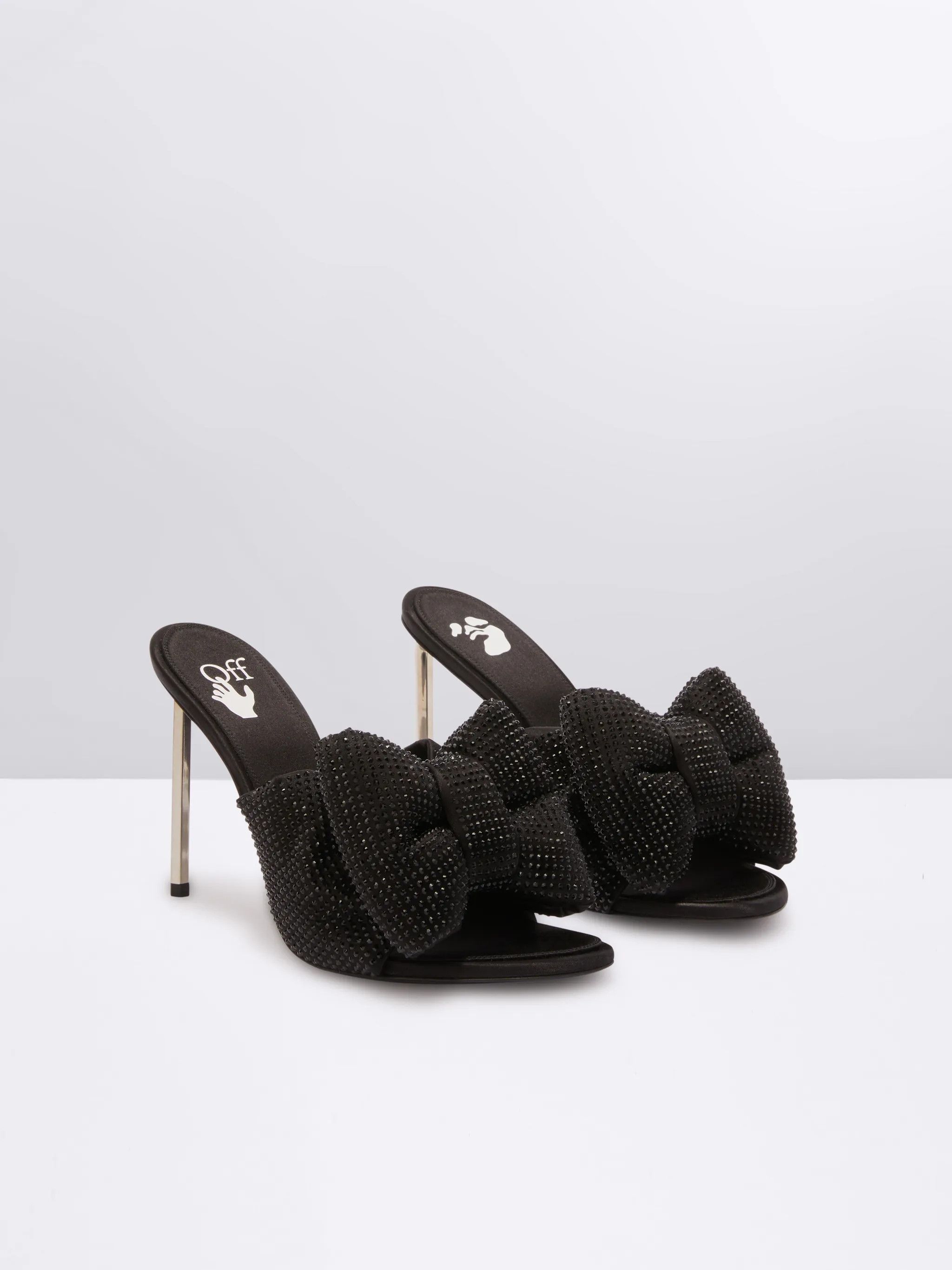 o1gr1nt0125 Strass Bow High Allen Mules in Black