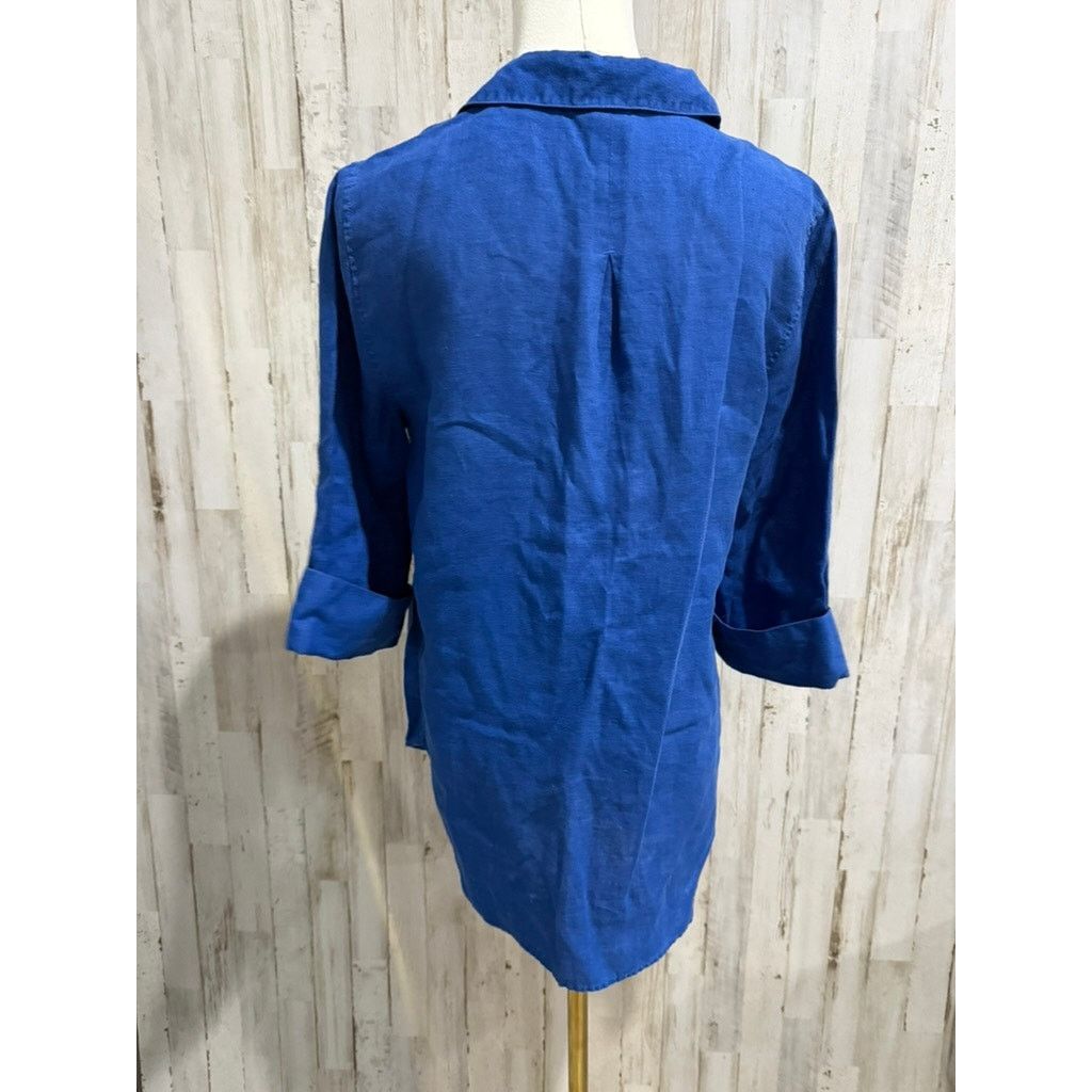 Chicos Chico's Tunic Shirt Womens Size 0/4 Blue Button-Up Collared Size S / US 4 / IT 40 - 5 Thumbnail