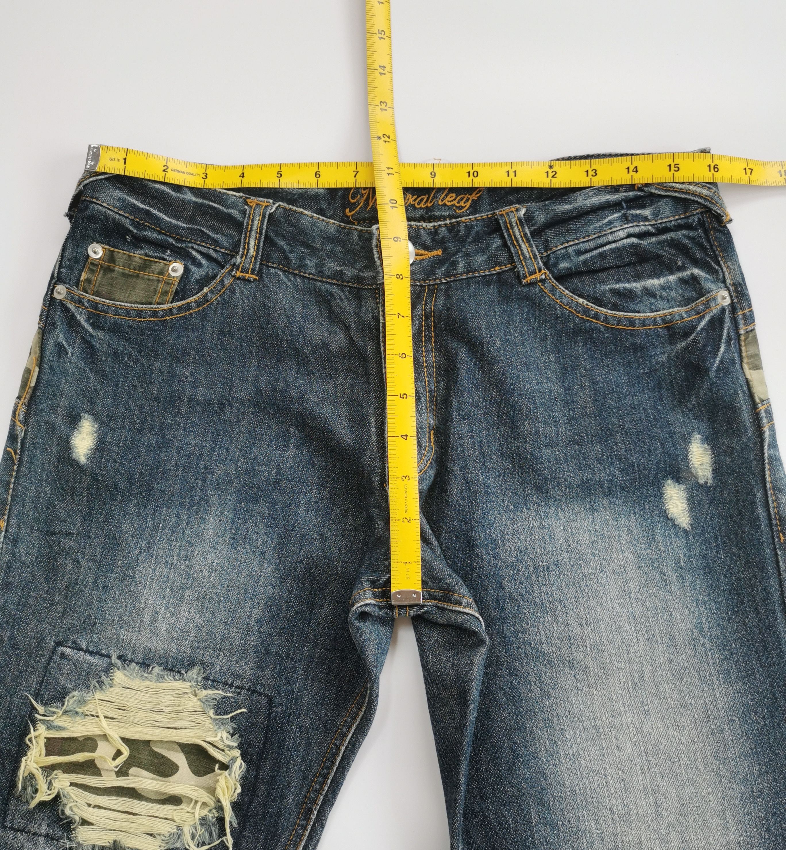 Kapital natural leaf patchwork w/camo line back denim jeans Size US 32 / EU 48 - 8 Thumbnail