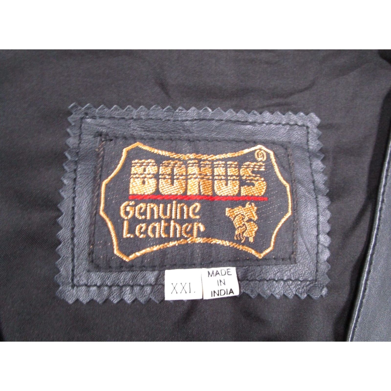 Vintage Bonus Genuine Leather Men vest - 2XL Black Snap Front - Cowboy Motorcycle Workwear Casual Size US XXL / EU 58 / 5 - 3 Thumbnail