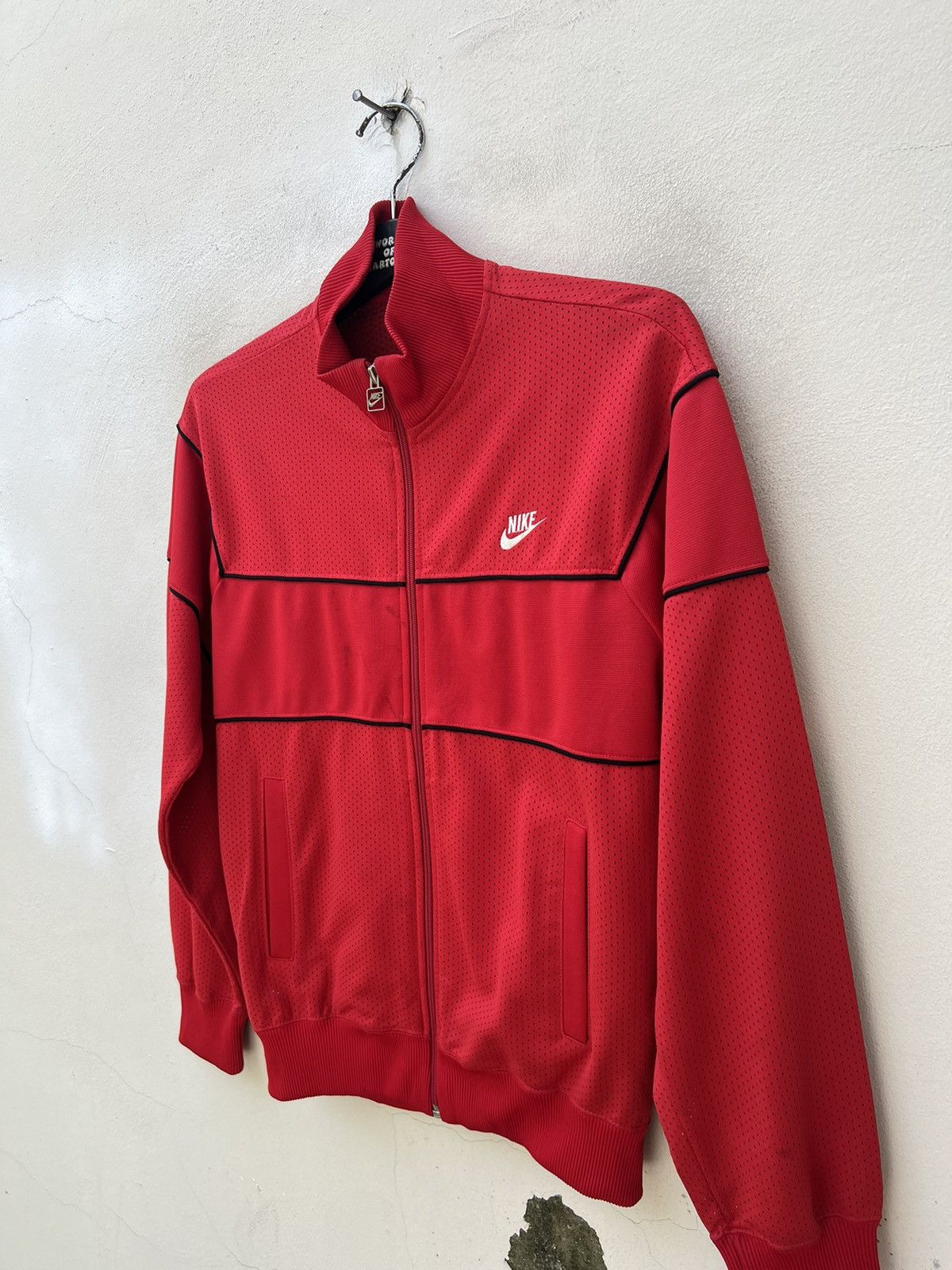 Vintage 80s Nike Hybrid Mesh Red Tracktop Sweater