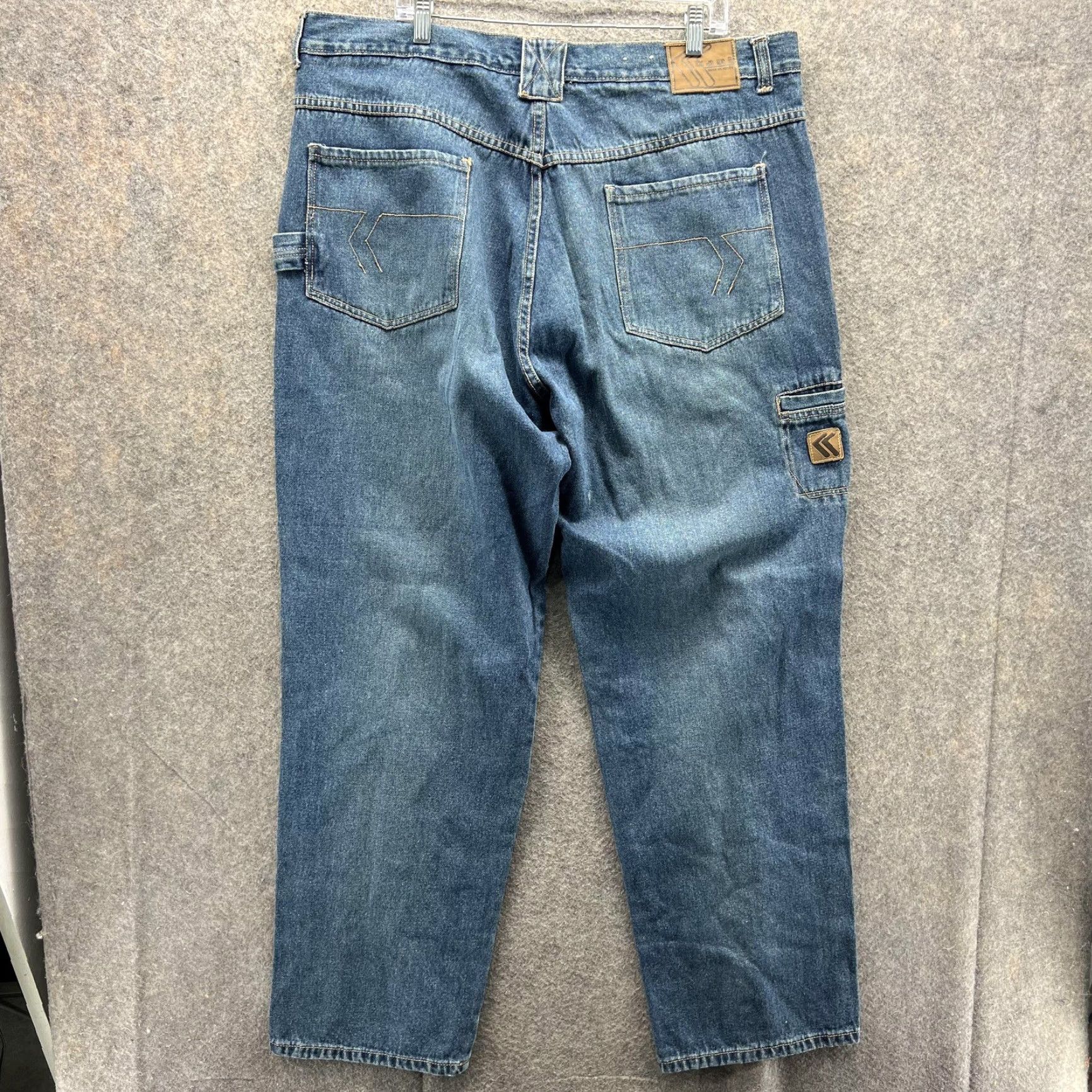 Denime VINTAGE Kani Jeans Mens 42x34 Blue Carpenter Loose Baggy Denim Workwear 90s Y2K Size US 42 / EU 58 - 2 Thumbnail