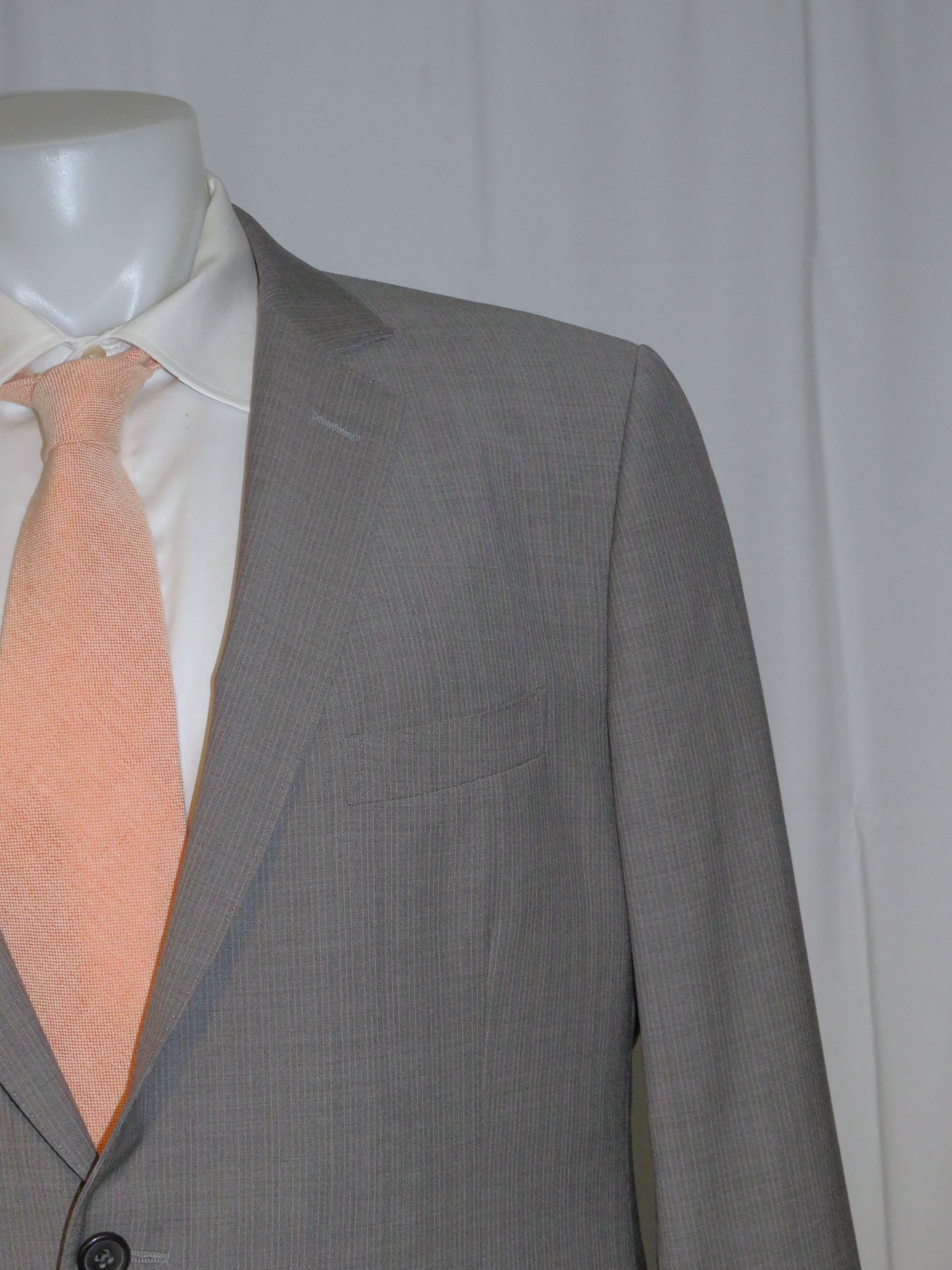 Brooks Brothers 1818 Fitzgerald Drago Gray Striped Two Button Suit 46R Size 46R - 6 Thumbnail