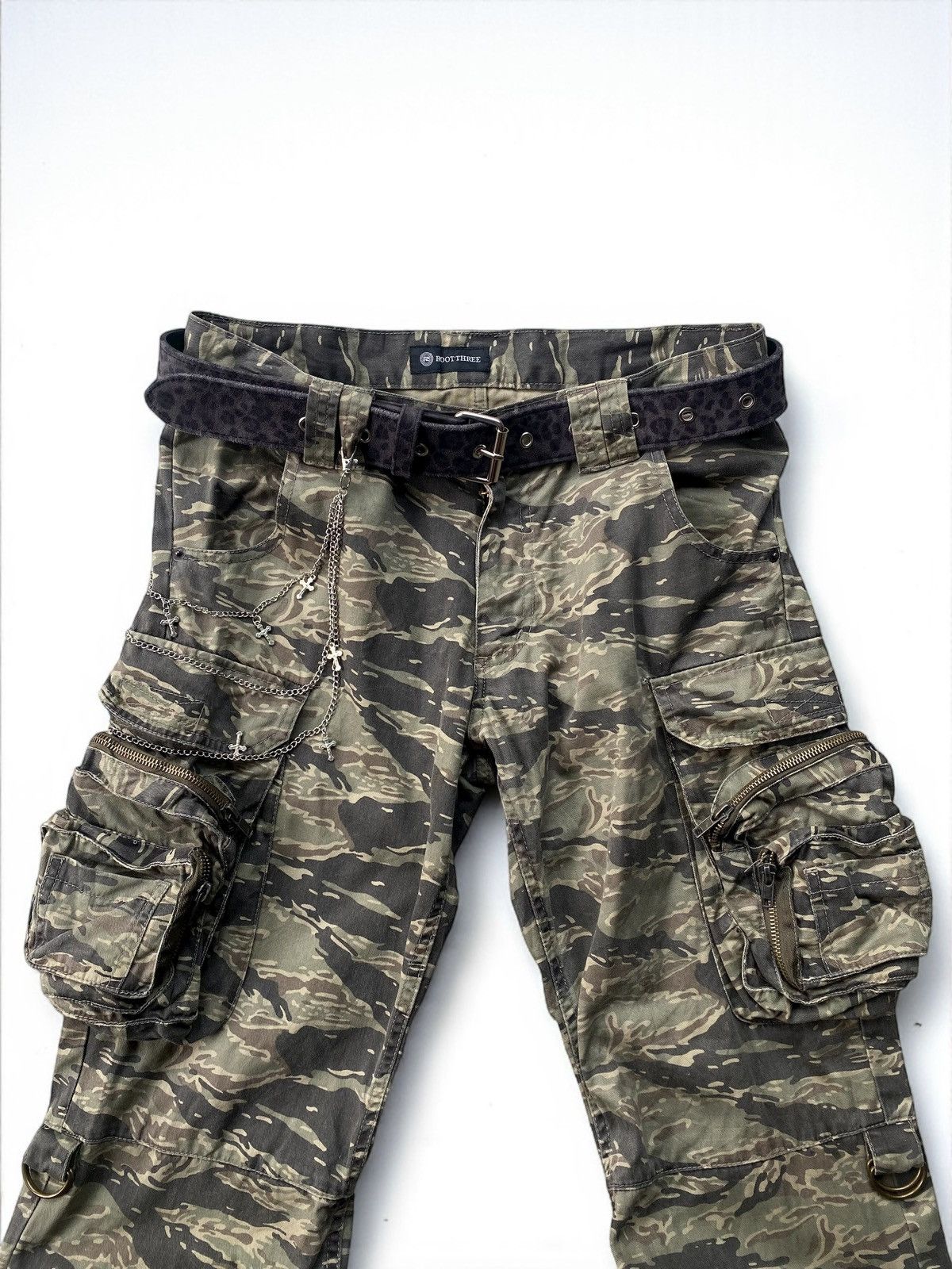 If Six Was Nine Root three tiger stripe flared cargo pants LGB VKEI STYLE Size US 30 / EU 46 - 3 Thumbnail