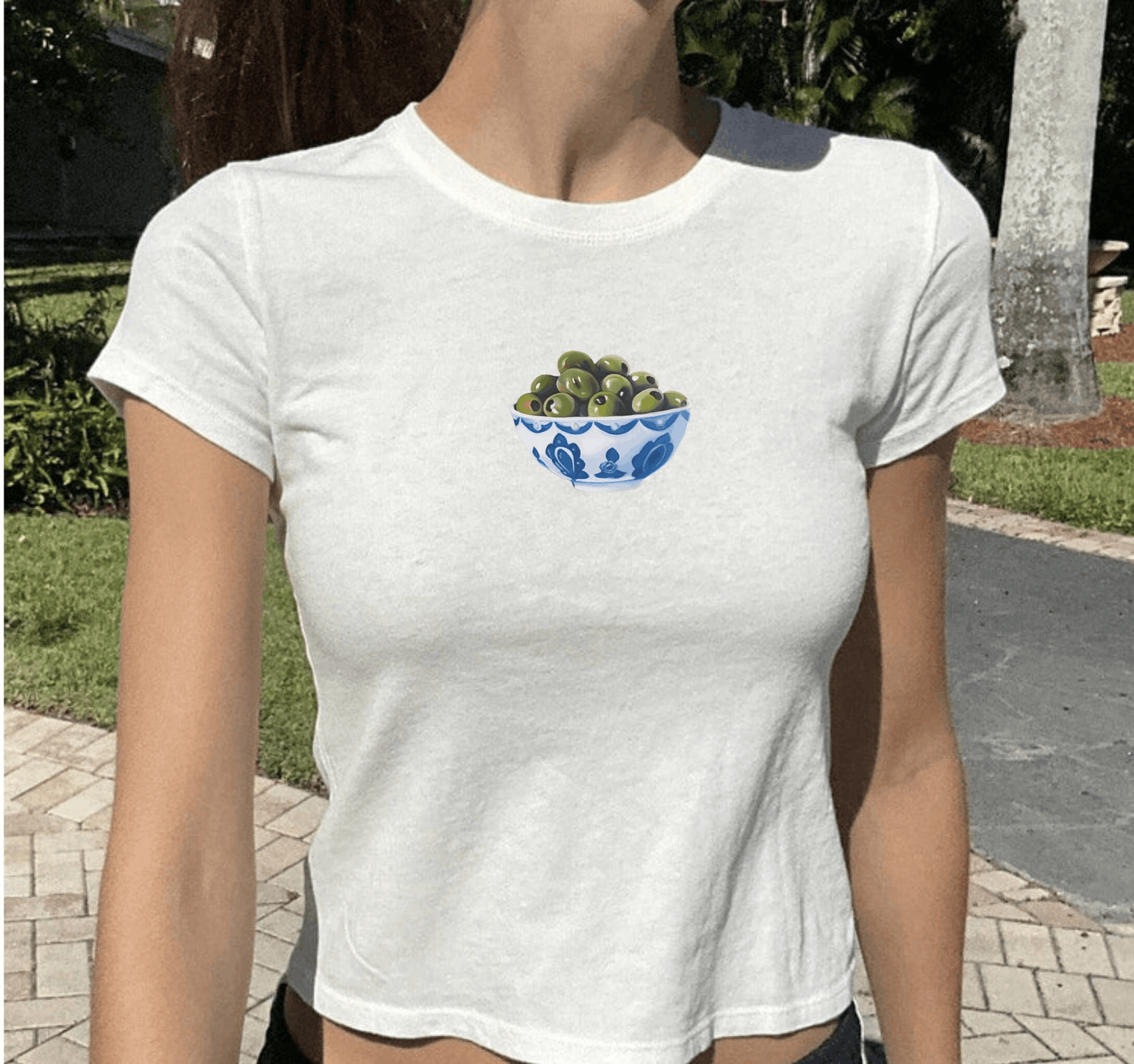 Other Olives Graphic Baby Tee – 90s Retro Y2K Top Size S / US 4 / IT 40 - 3 Thumbnail