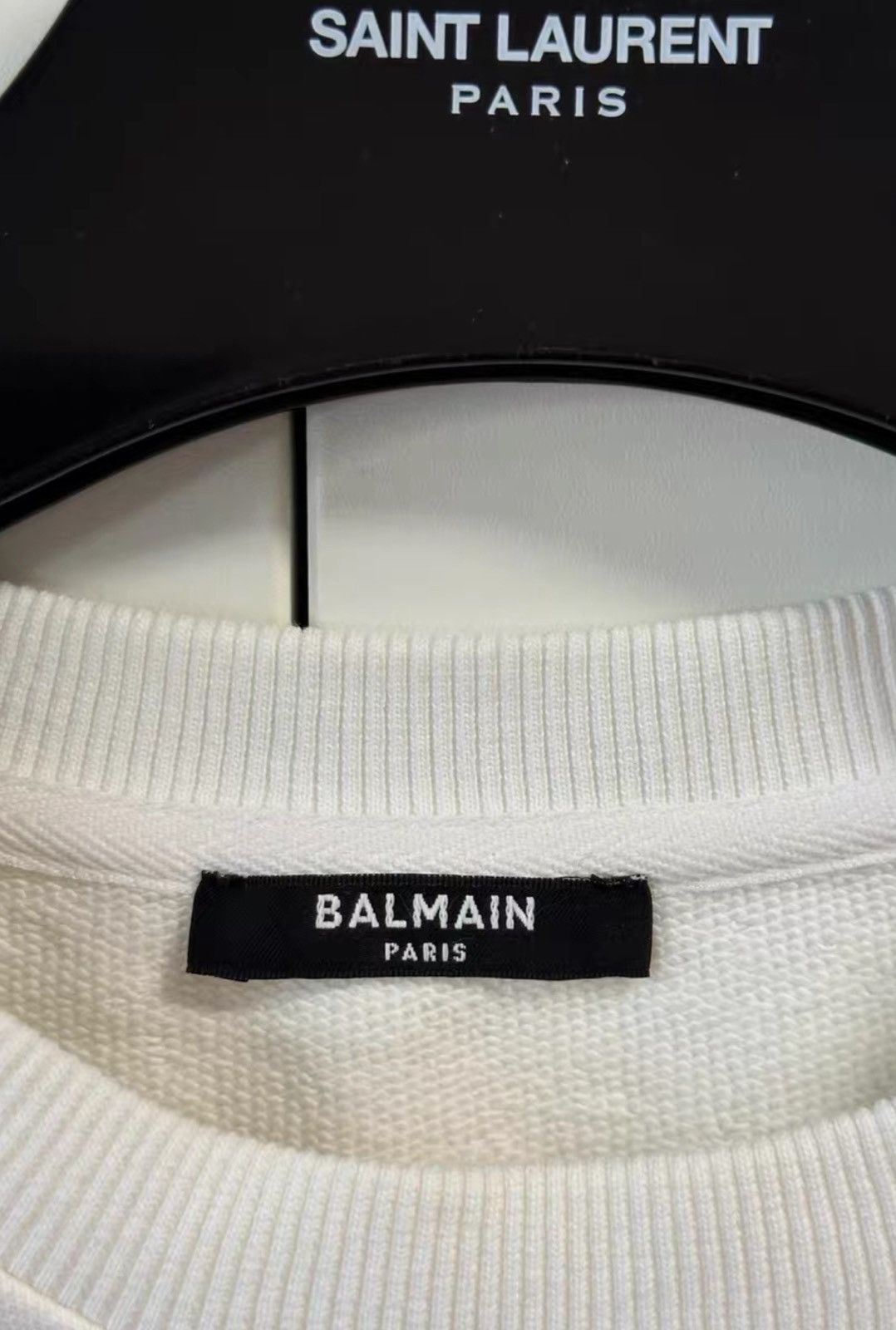 Balmain Balmain White Logo Sweatshirt Sz.M Size US M / EU 48-50 / 2 - 6 Thumbnail