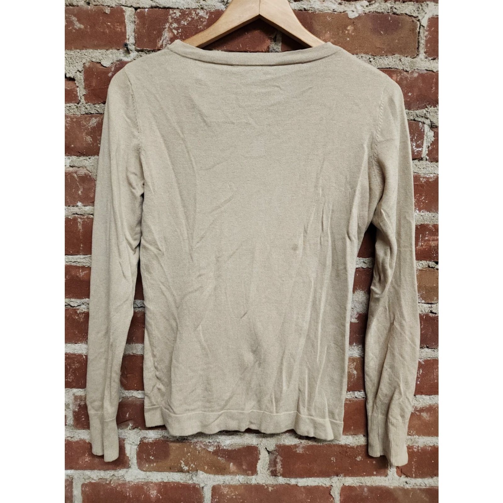 Vintage Weekend Max Mara Womens Beige Long Sleeve Small Top Size S / US 4 / IT 40 - 2 Thumbnail