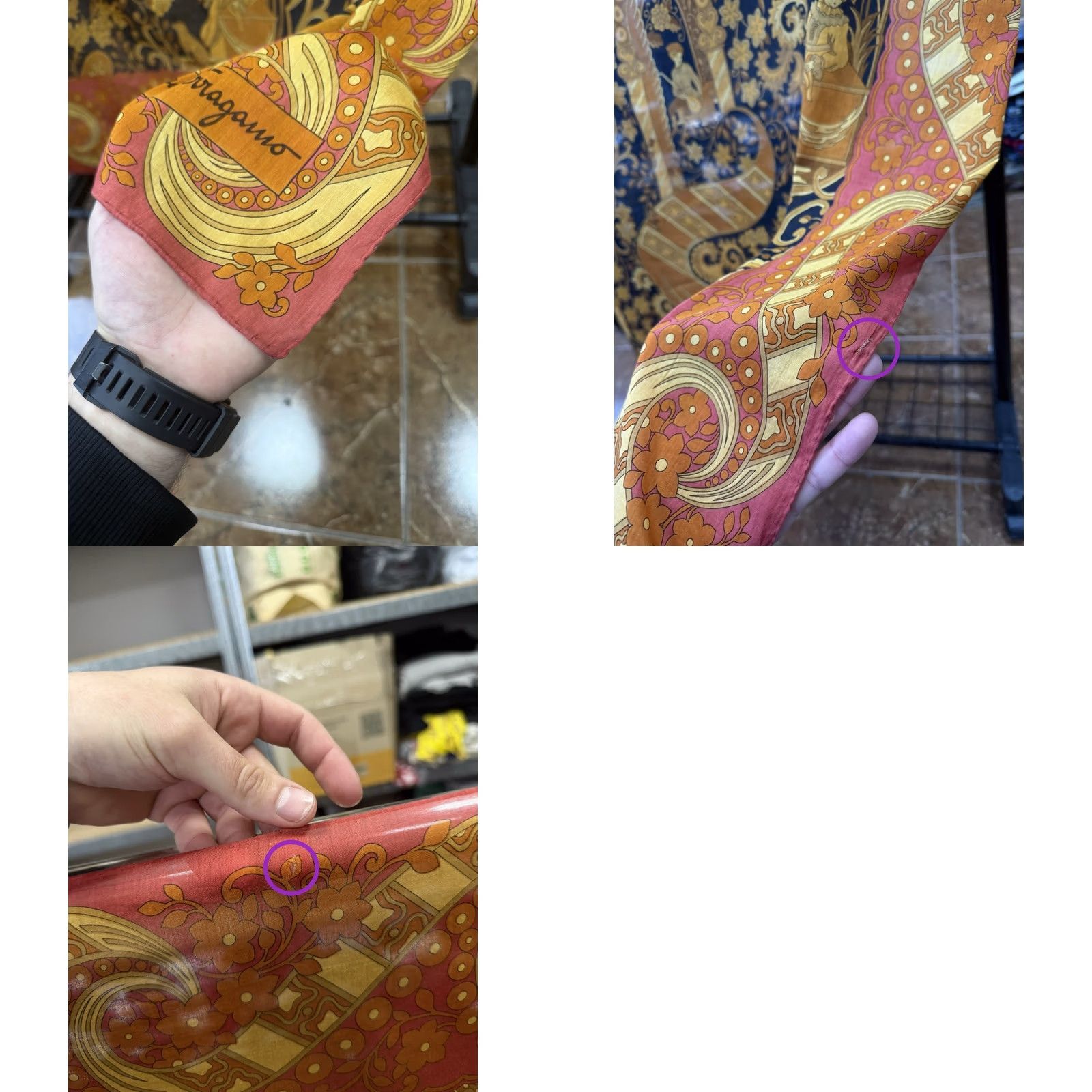 Salvatore Ferragamo VINTAGE Salvatore Ferragamo Silk Scarf 90s Baroque Italy Women Size ONE SIZE - 10 Thumbnail