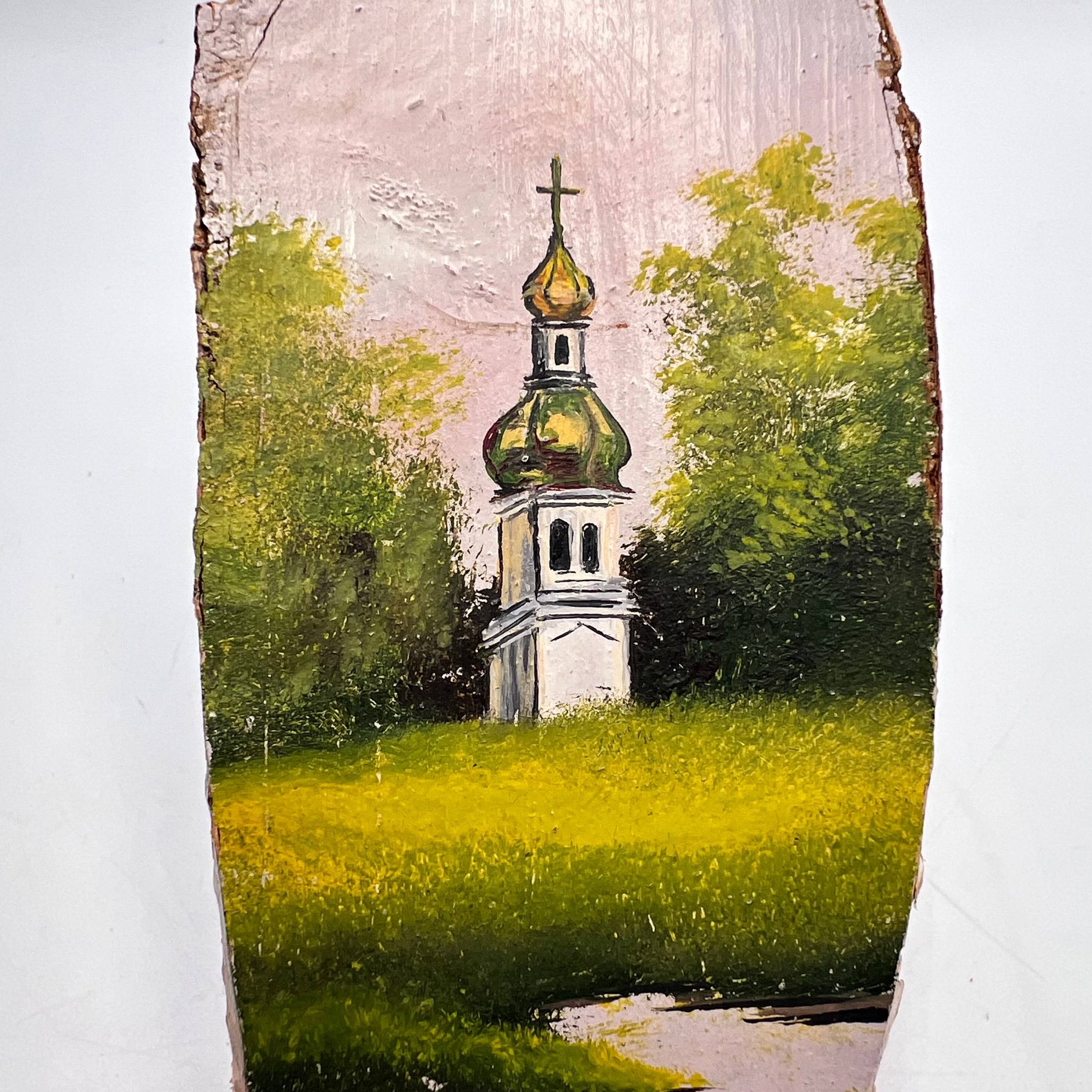 Vintage Vintage Ukrainian Oil Paintings on Birch Wood Set of 2 Size ONE SIZE - 11 Thumbnail