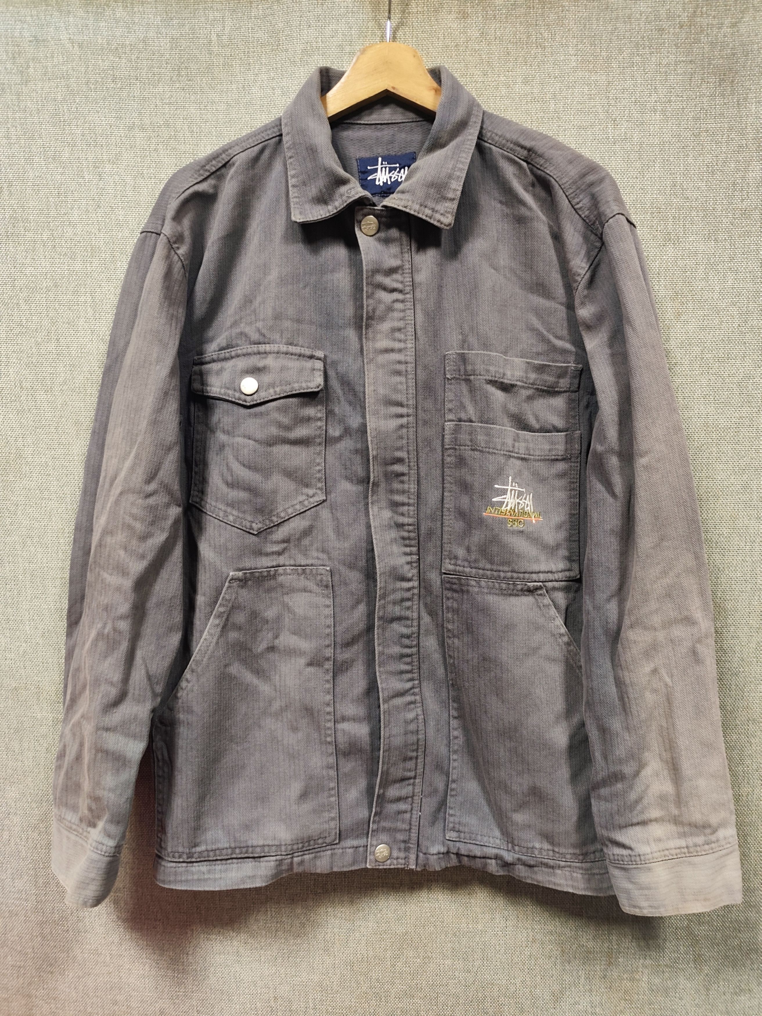 Stussy Vintage Stussy Denim work wear jacket Distressed Size US L / EU 52-54 / 3 - 1 Thumbnail
