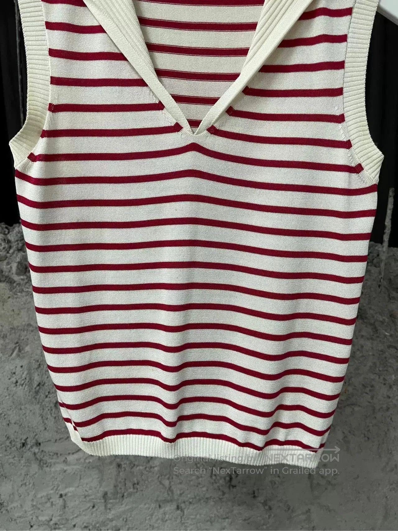 Dior striped navy sleeveless knit top by Dior. Size US XS / EU 42 / 0 - 5 Thumbnail