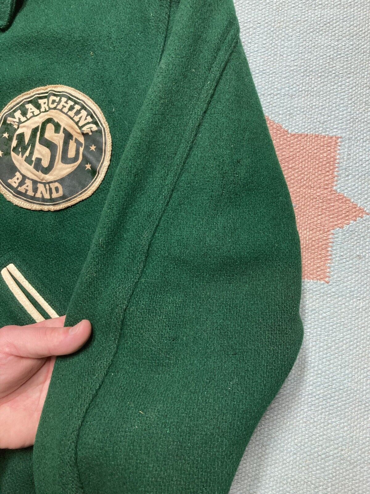 Vintage 1950s wool jacket Michigan State University MSU band L Size US L / EU 52-54 / 3 - 6 Thumbnail