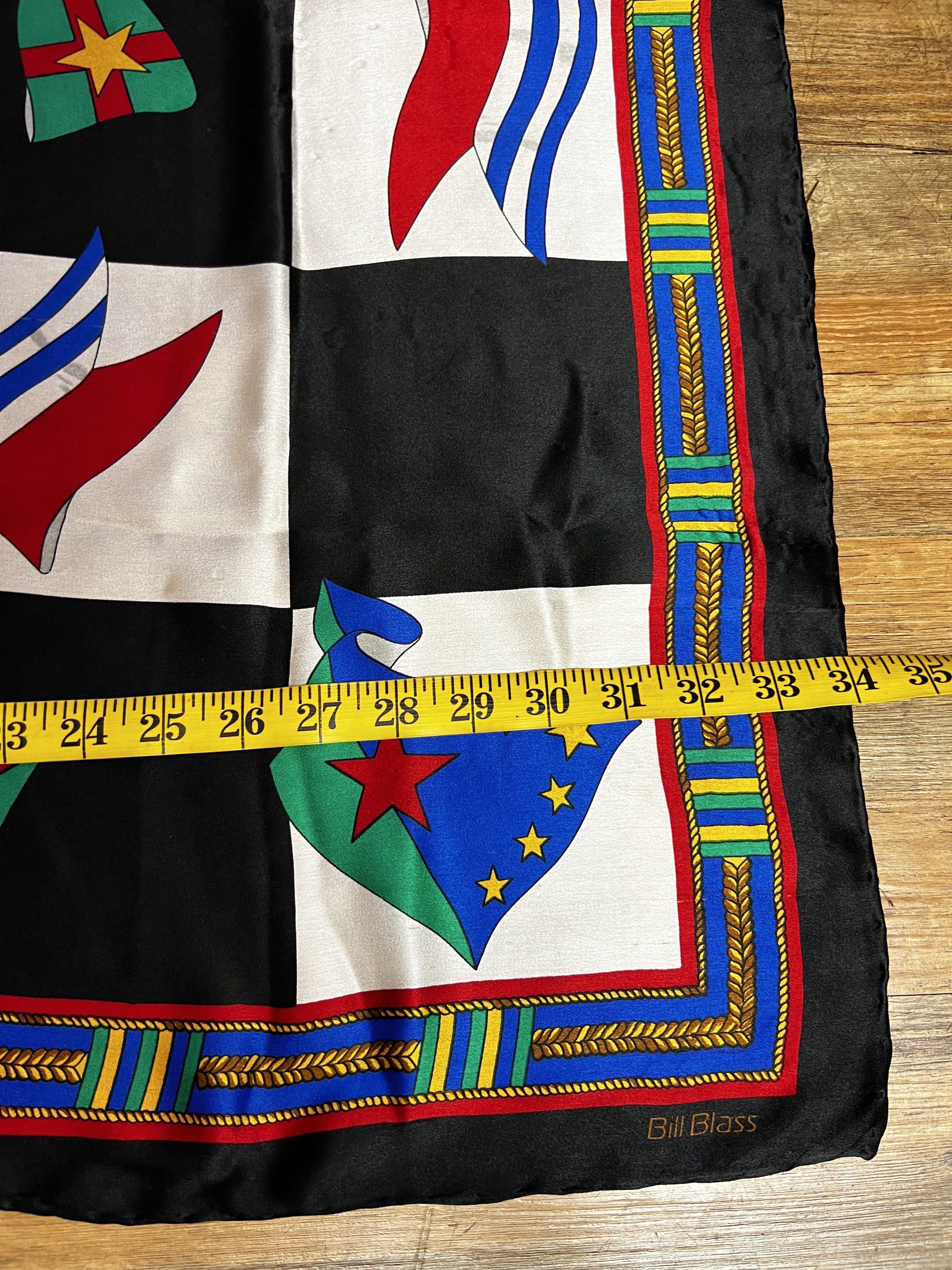 Bill Blass Vintage 1980's-1990's Bill Blass Branded Flag Print Scarf Size ONE SIZE - 6 Thumbnail