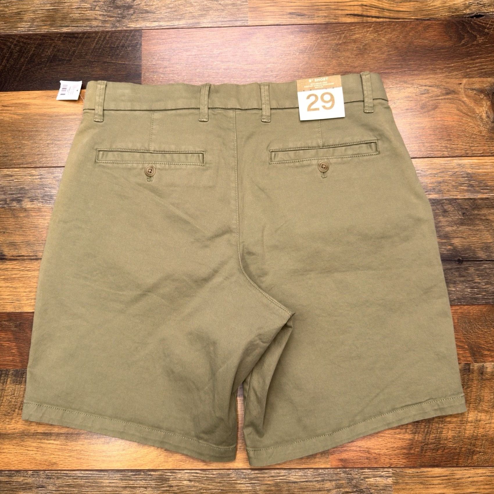 Gap Gap Mens 29 Green Mid Rise Stretch Gapflex 8 Inch Short Chino Casual Summer 98% Cotton 2% Spandex Regular Front Pocket Mens Men Size US 29 - 2 Thumbnail