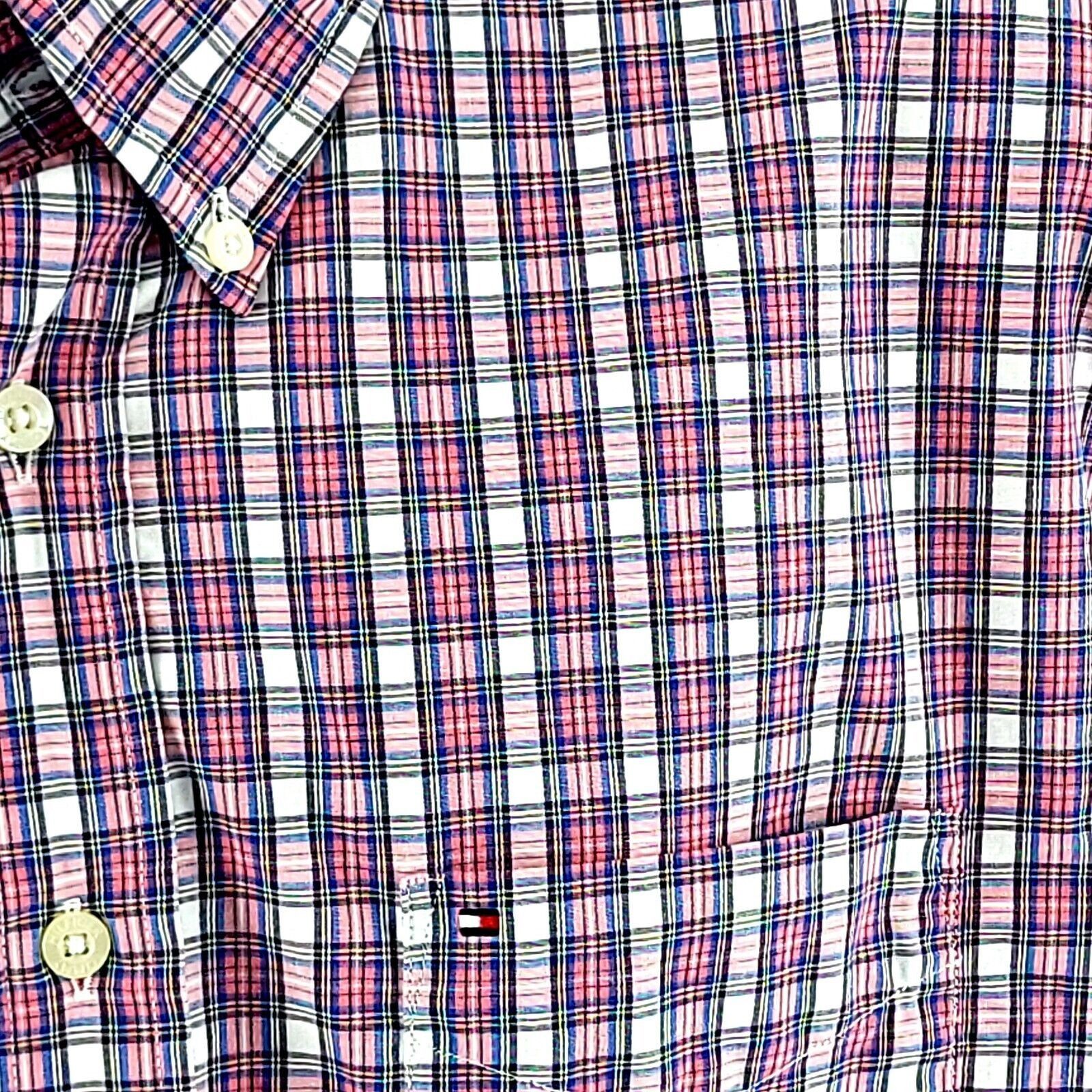 Tommy Hilfiger Tommy Hilfiger Blue Pink Plaid XL Collard Pocket Front Butto Size US XL / EU 56 / 4 - 3 Thumbnail