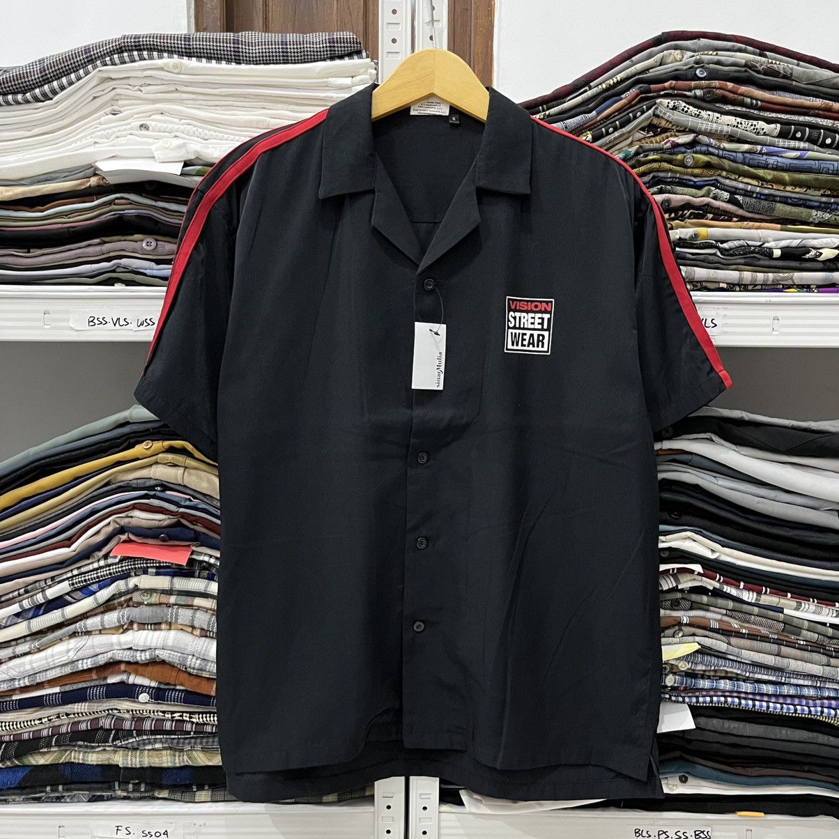 Other Vision Street Wear Bowling Shirt Black Red Stripe Size US M / EU 48-50 / 2 - 1 Thumbnail