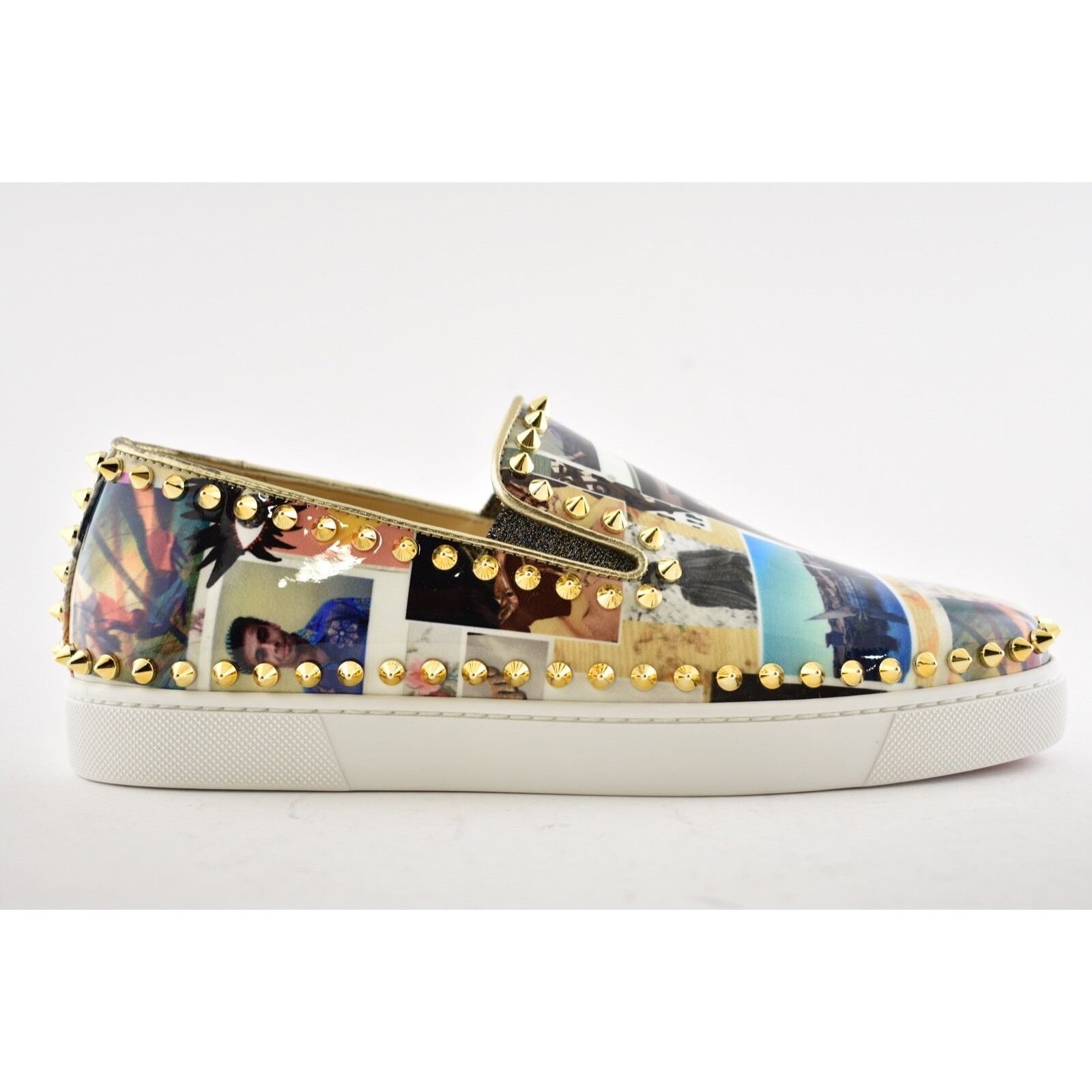 Christian Louboutin Christian Louboutin Pik Boat Black Gold Spike Sneakers 41 Size US 11 / IT 41 - 2 Thumbnail