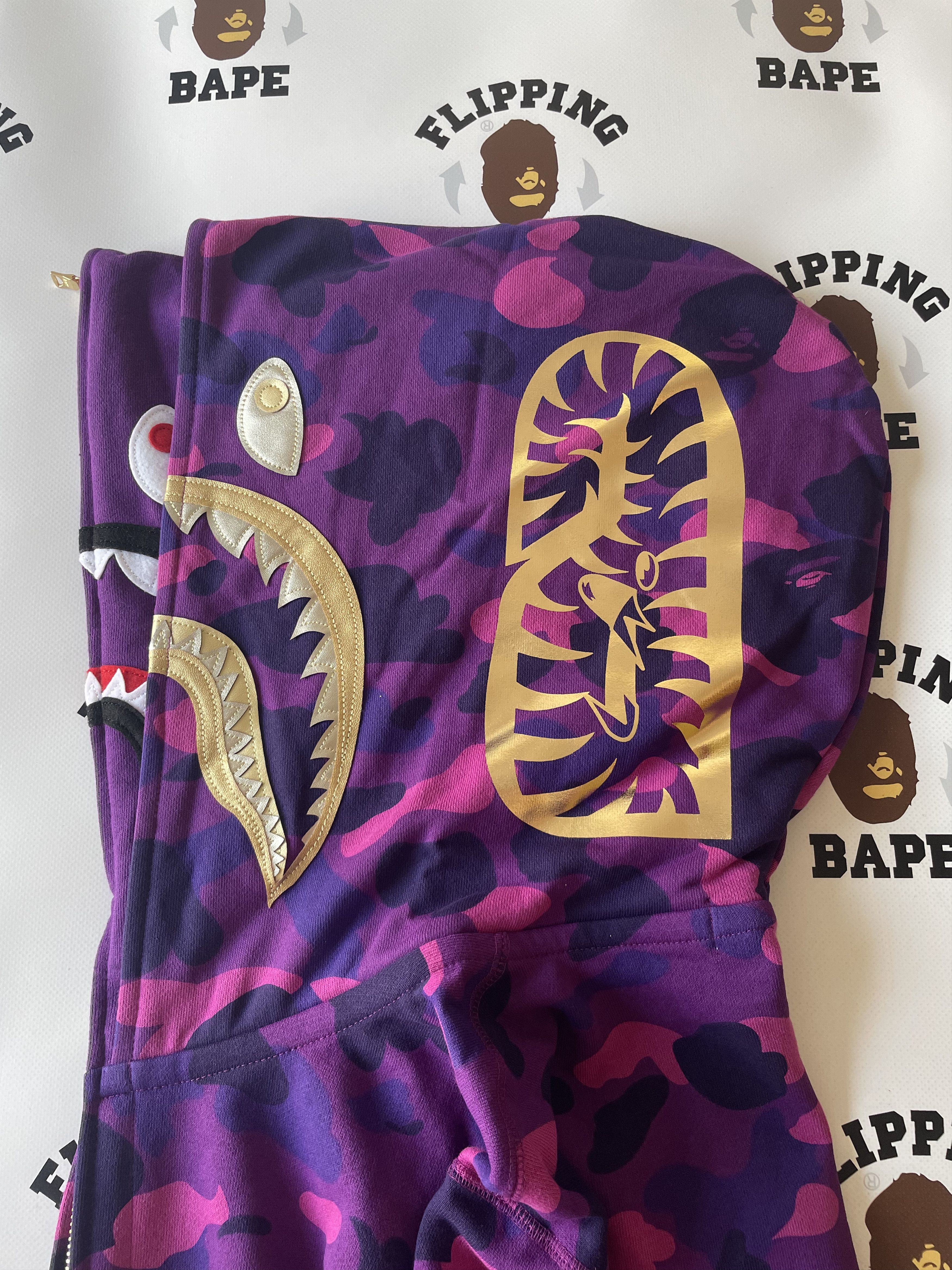 Bape BAPE COLOR CAMO DOUBLE SHARK FULL ZIP HOODIE Size US L / EU 52-54 / 3 - 6 Thumbnail