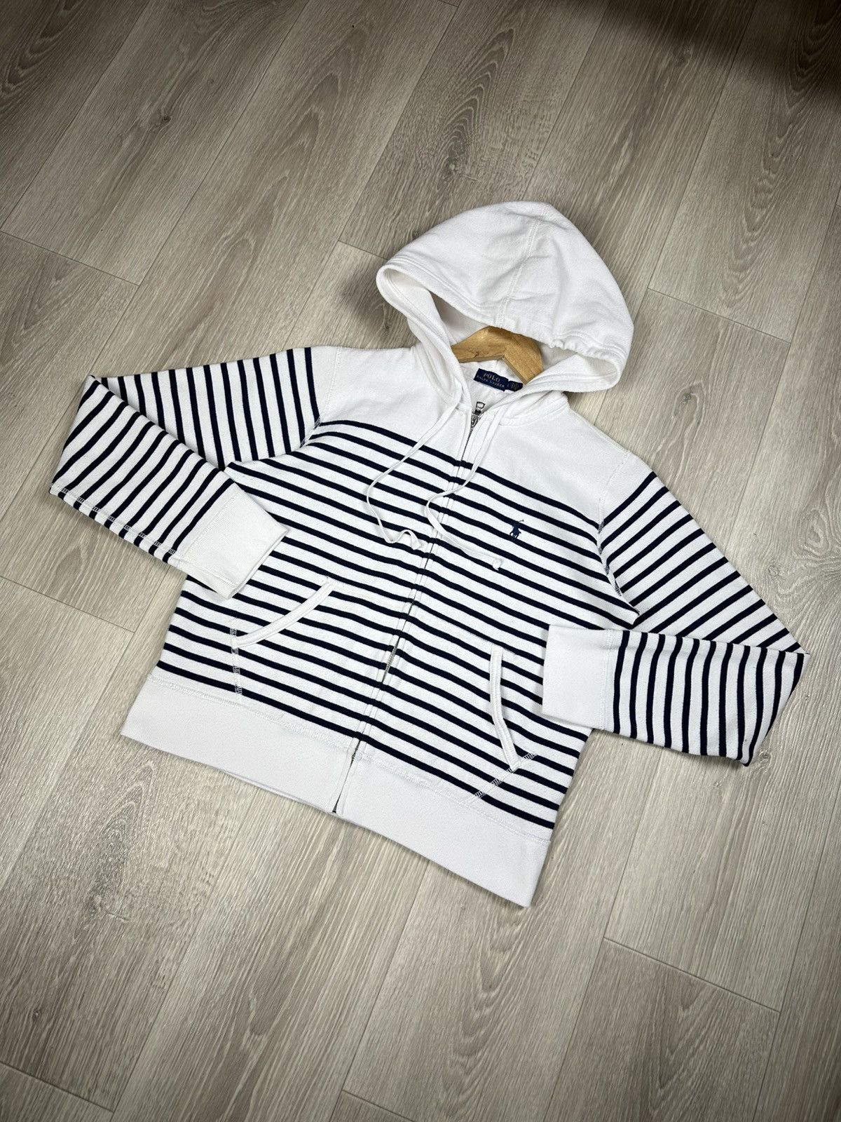 Polo Ralph Lauren × Ralph Lauren Vintage Polo Ralph Lauren Women’s Striped Hoodie Size L Size L / US 10 / IT 46 - 3 Thumbnail