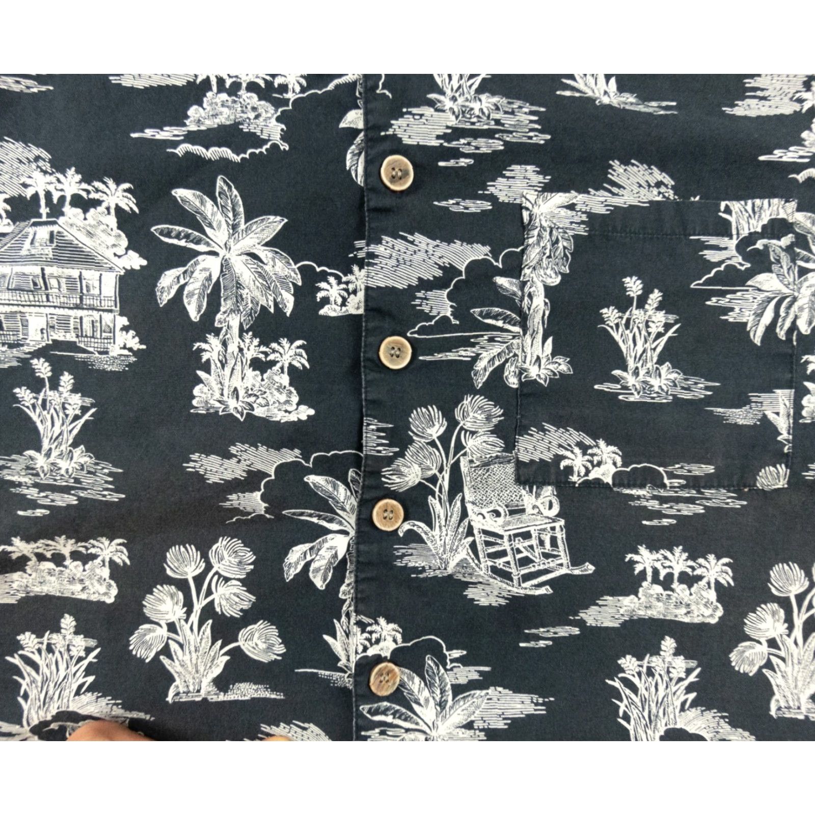 Ocean Pacific Ocean Pacific Shirt Men’s Medium Black Short Sleeve Button-Front Hawaiian Camp Style Size US M / EU 48-50 / 2 - 2 Thumbnail