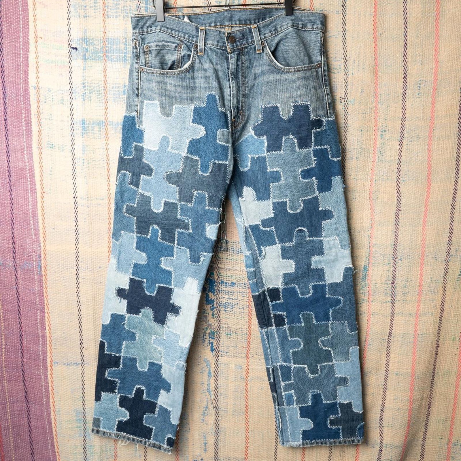 Levi's Custom levis patchwork jeans 34 x 32 Size US 34 / EU 50 - 1 Thumbnail